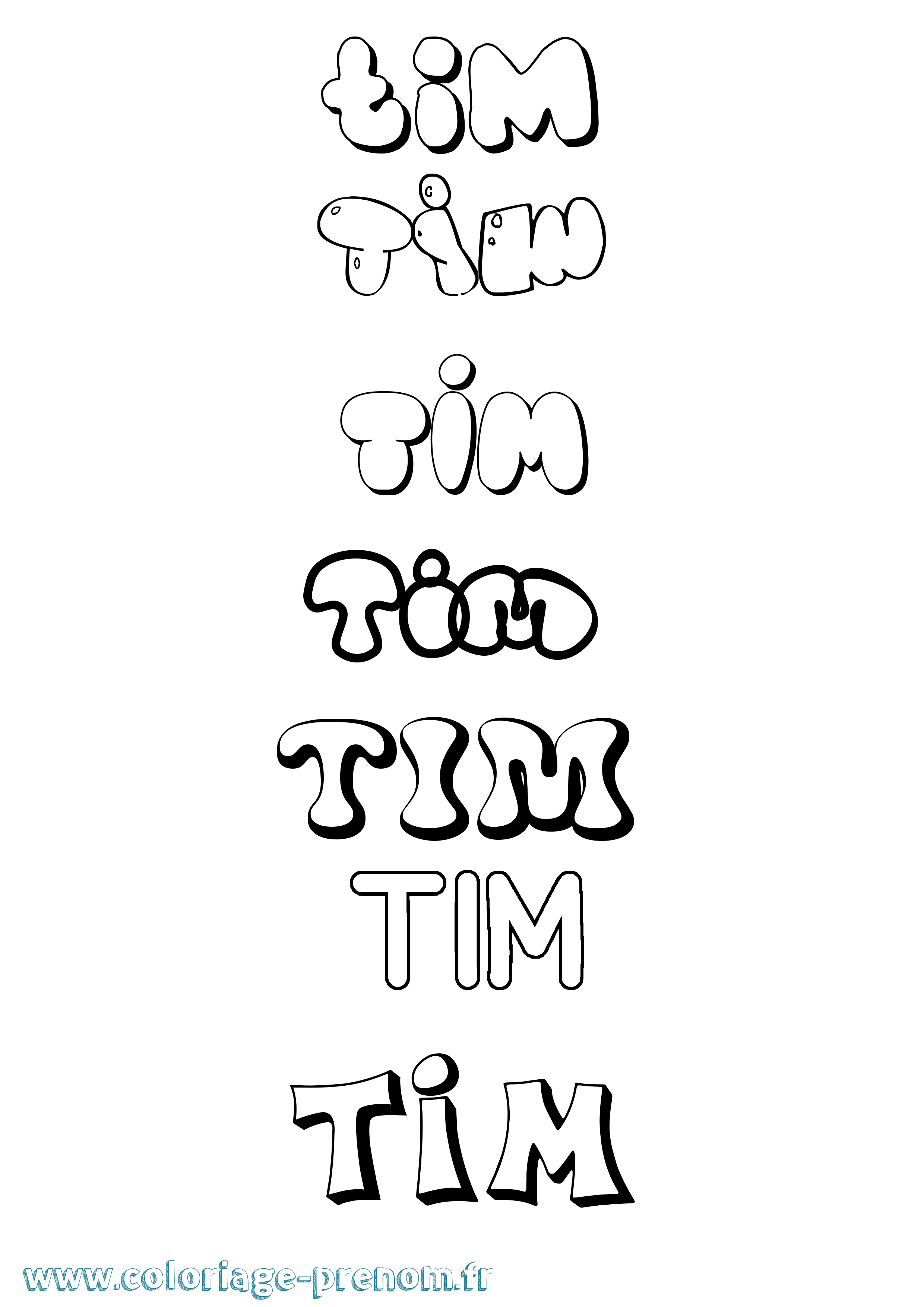 Coloriage Tim Coloriage prénom Tim