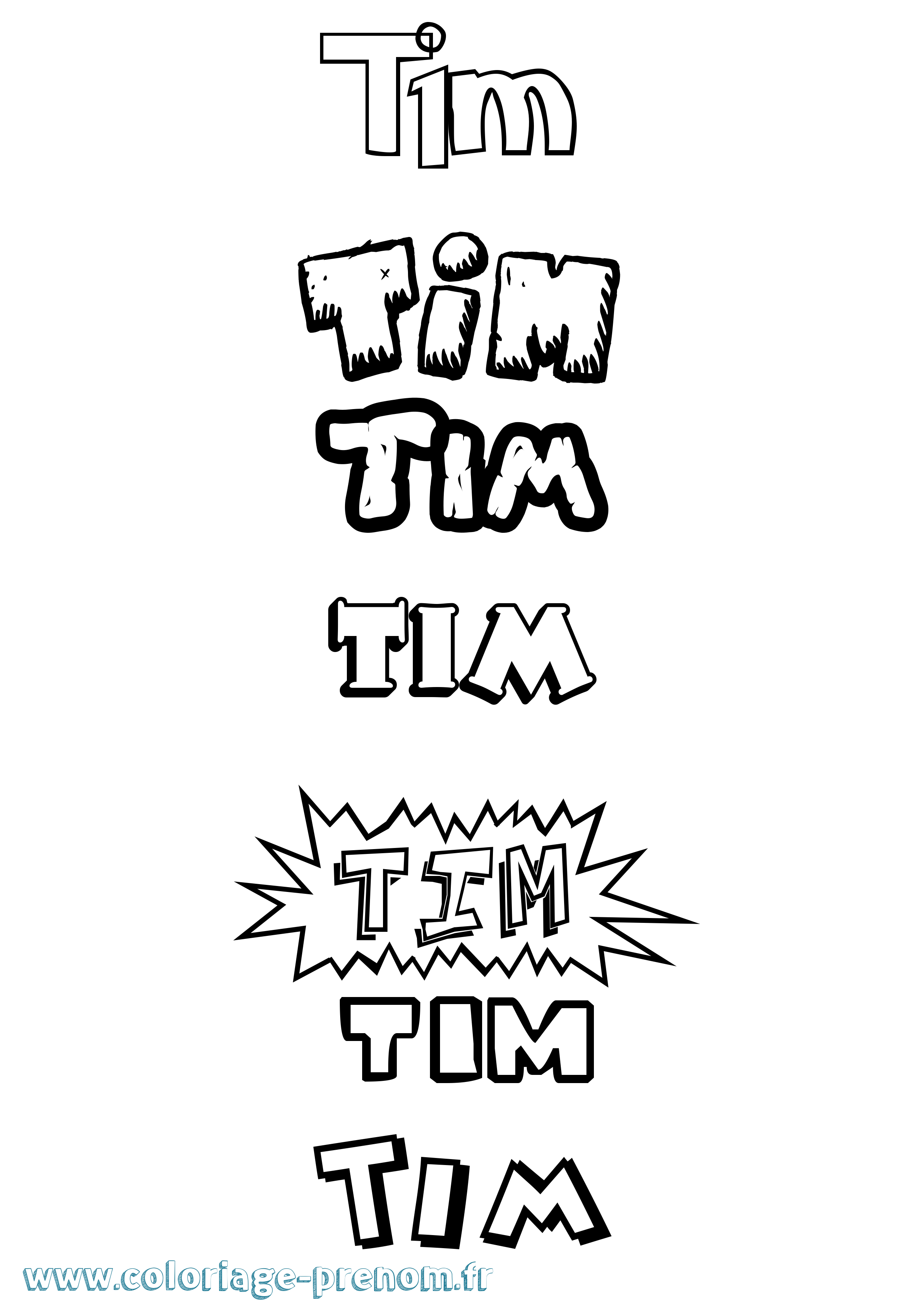 Coloriage prénom Tim