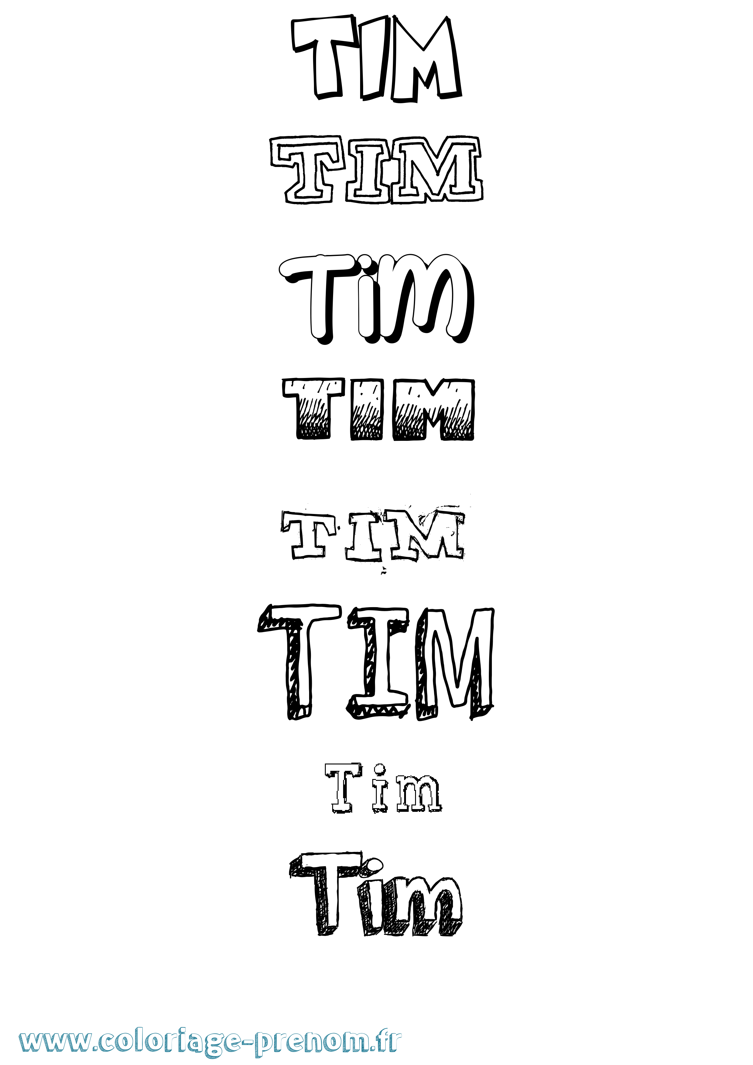 Coloriage prénom Tim