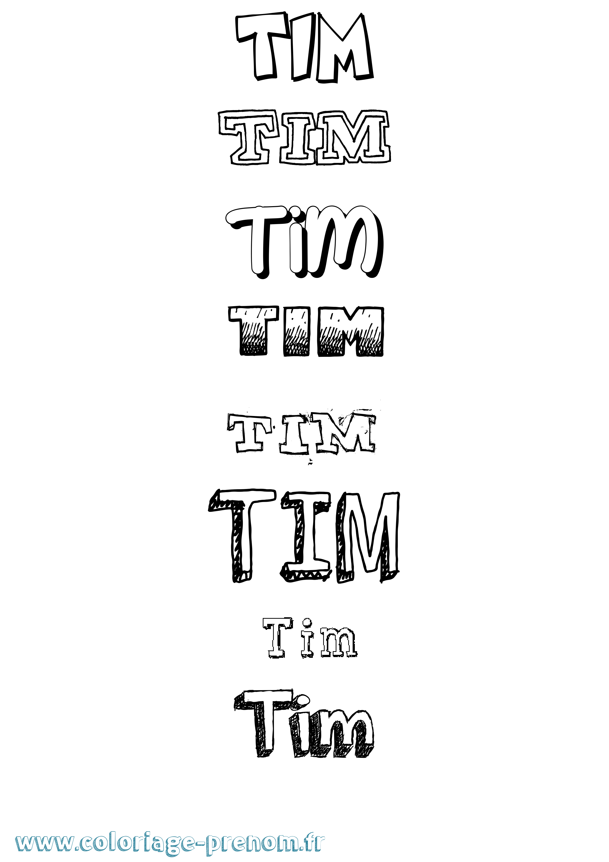 Coloriage Tim Coloriage prénom Tim