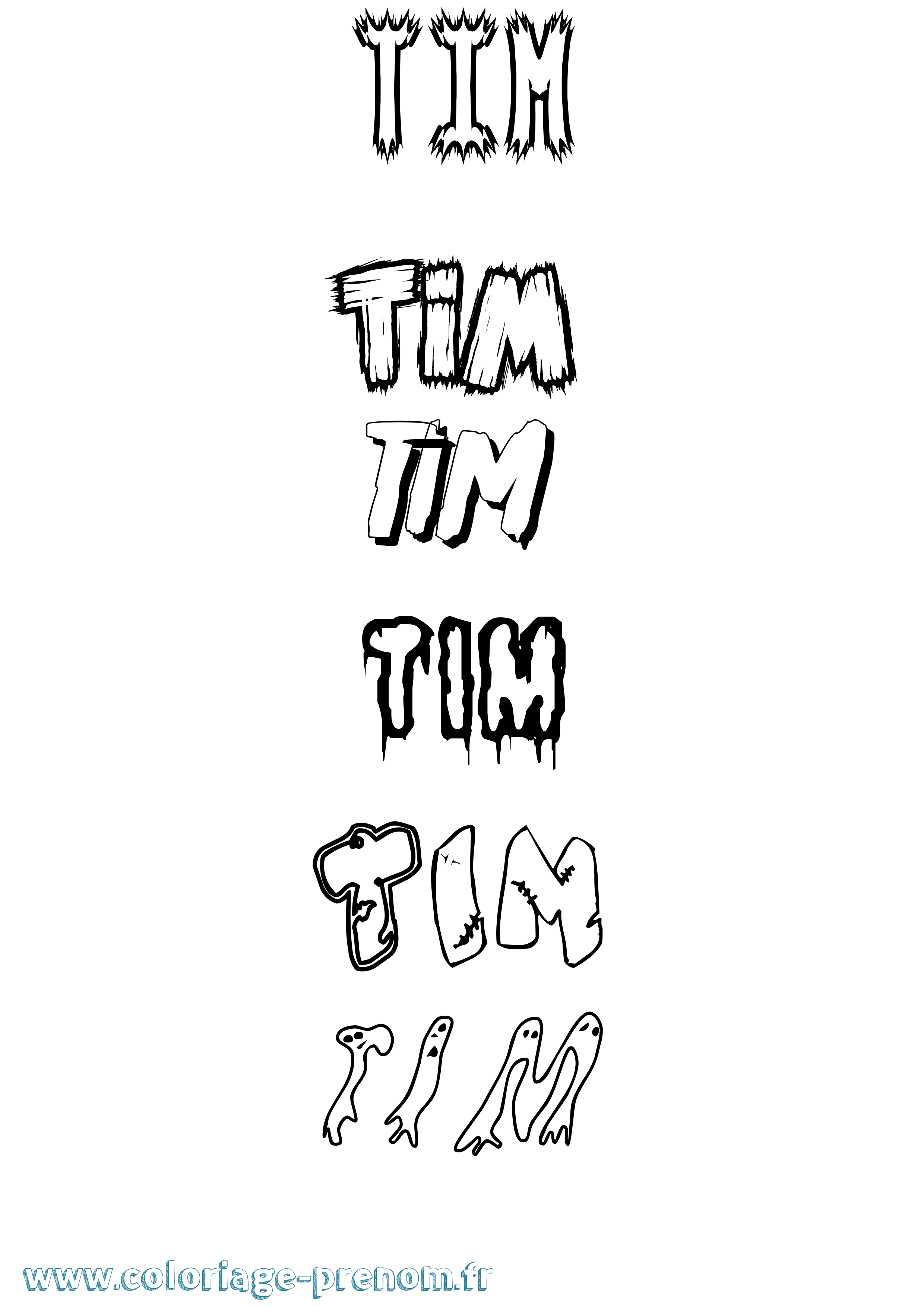 Coloriage Tim Coloriage prénom Tim