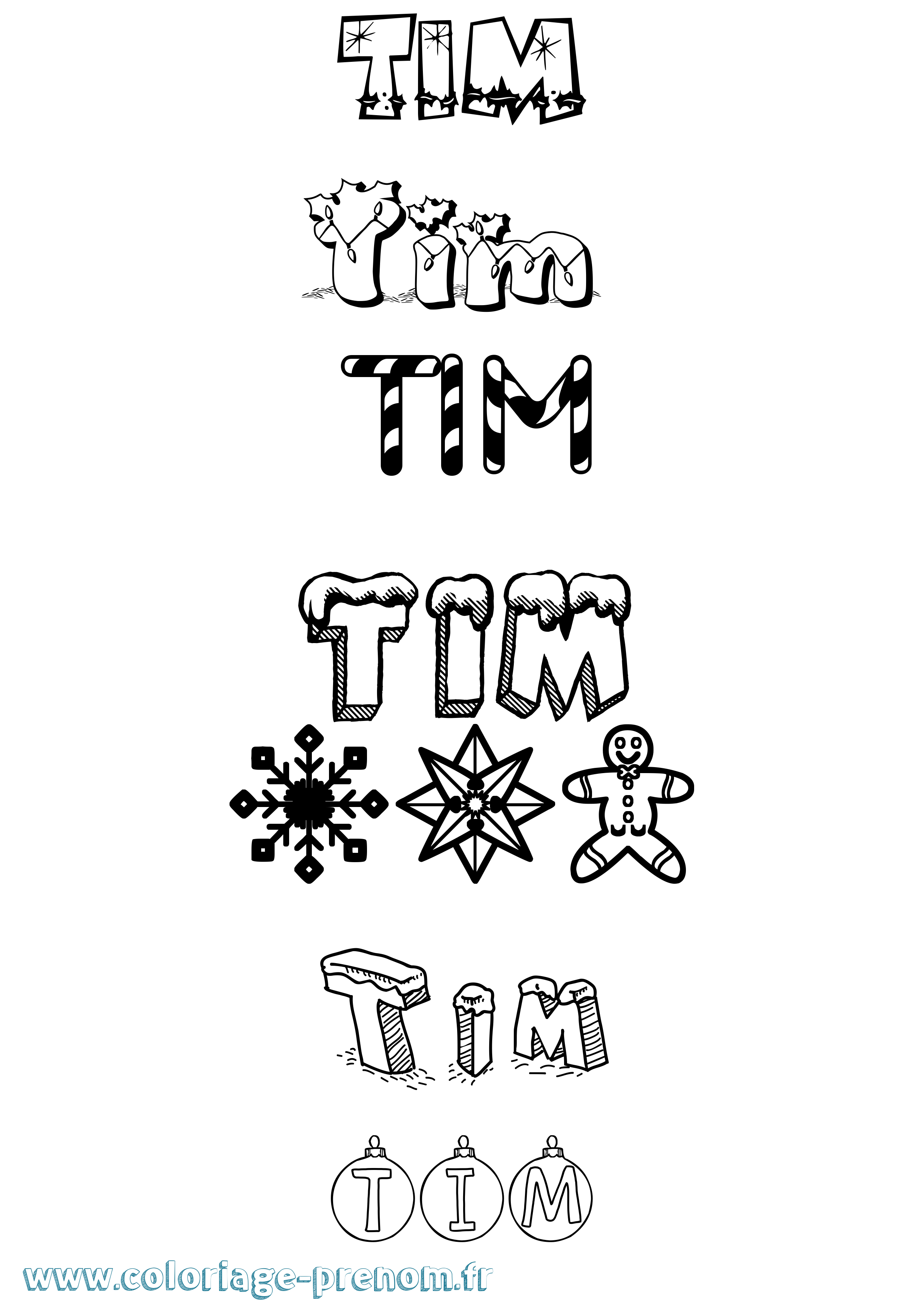 Coloriage Tim Coloriage prénom Tim
