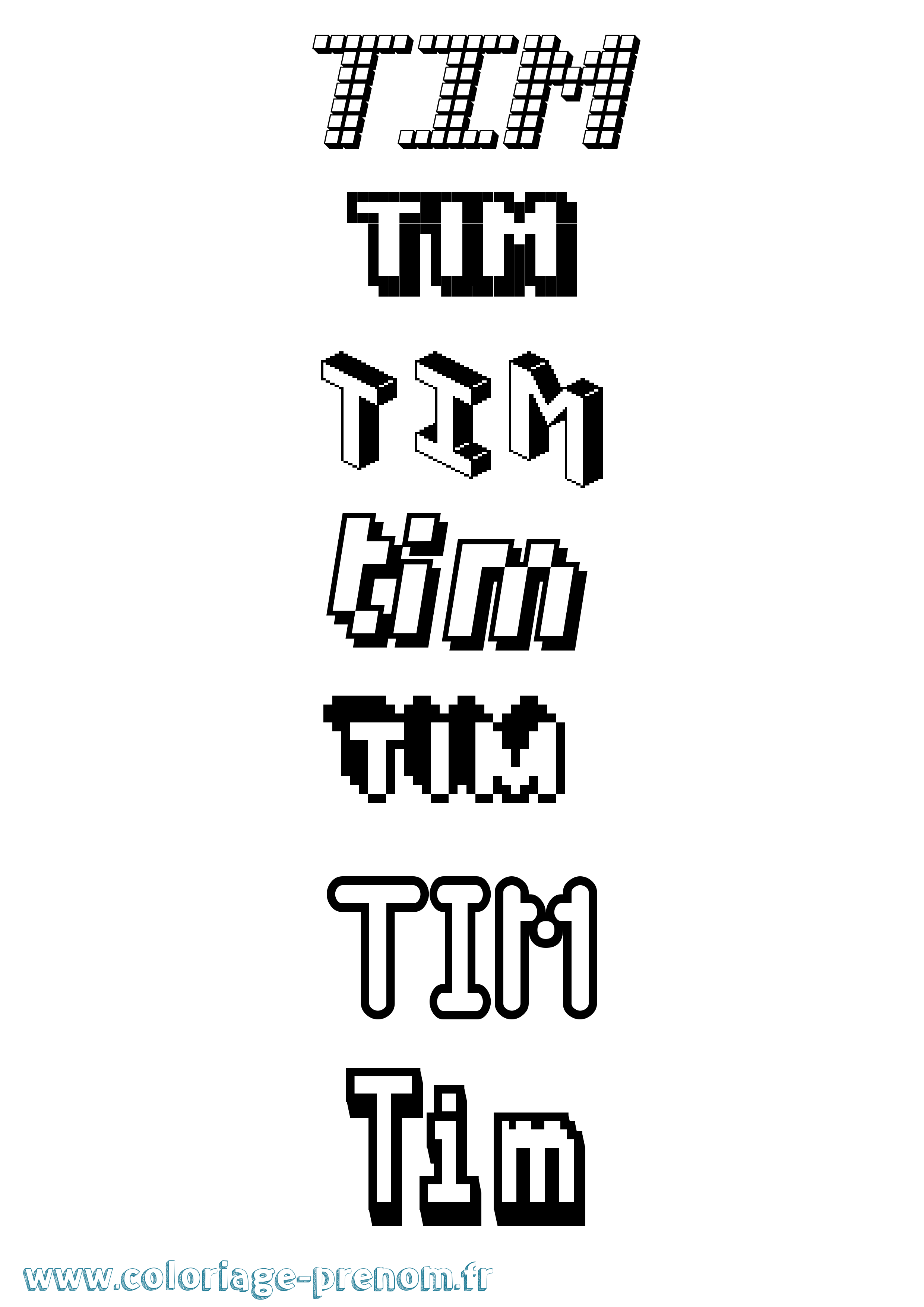 Coloriage Tim Coloriage prénom Tim