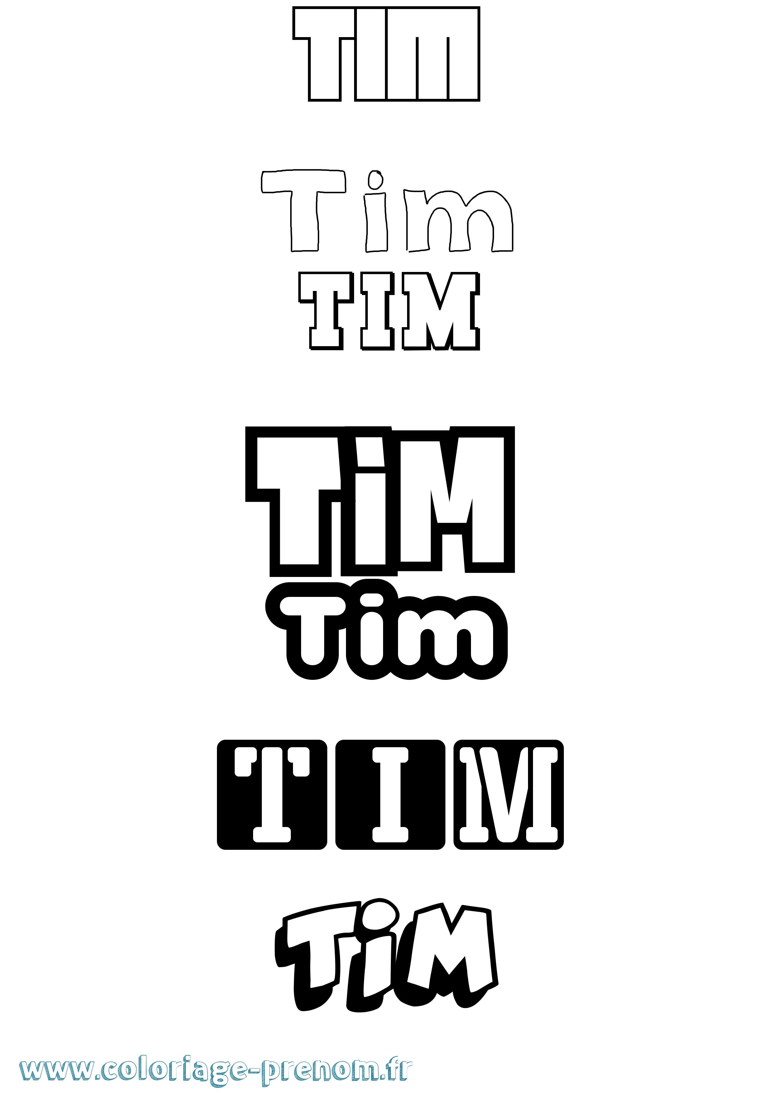 Coloriage Tim Coloriage prénom Tim