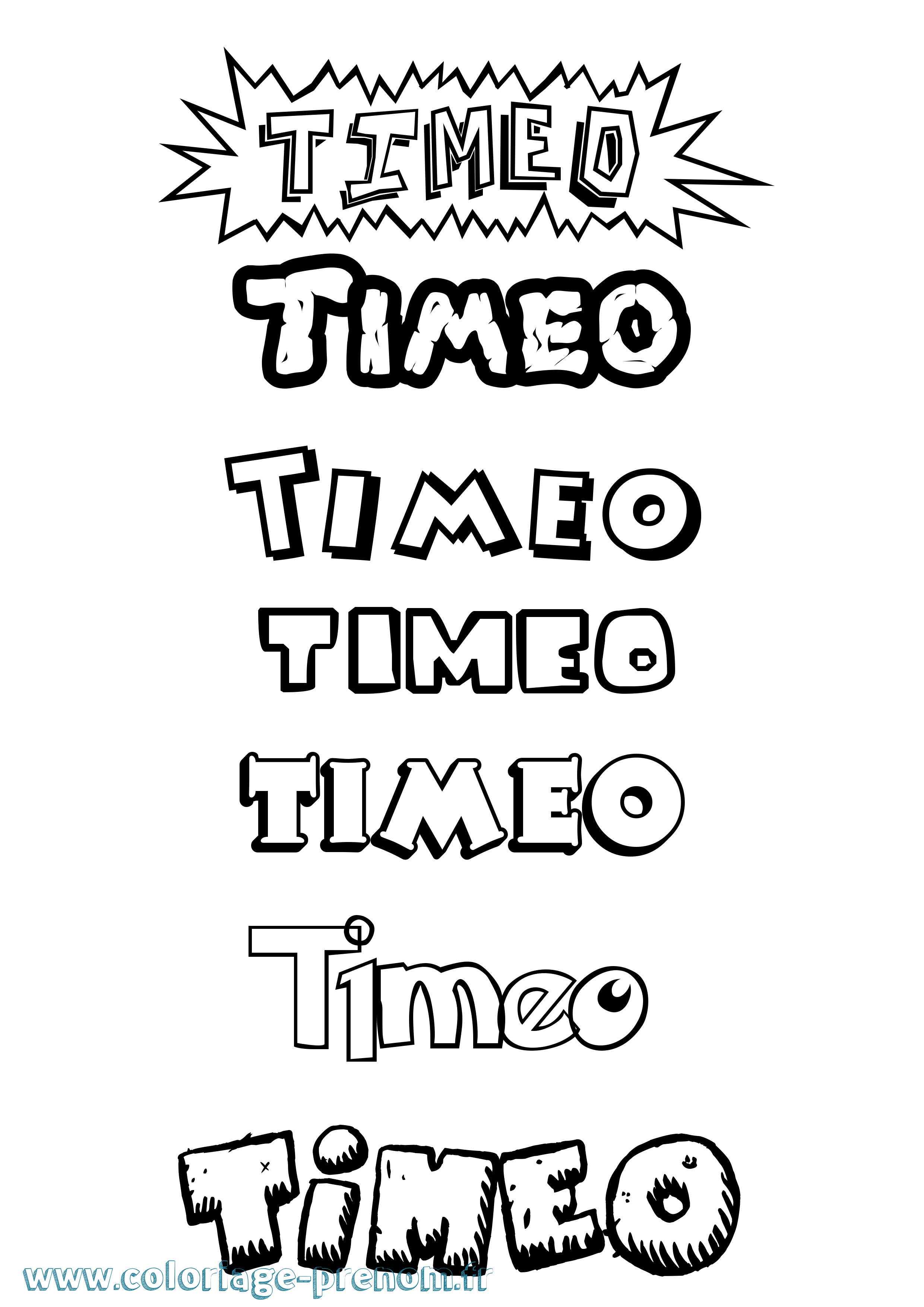 Coloriage Timeo Coloriage prénom Timeo