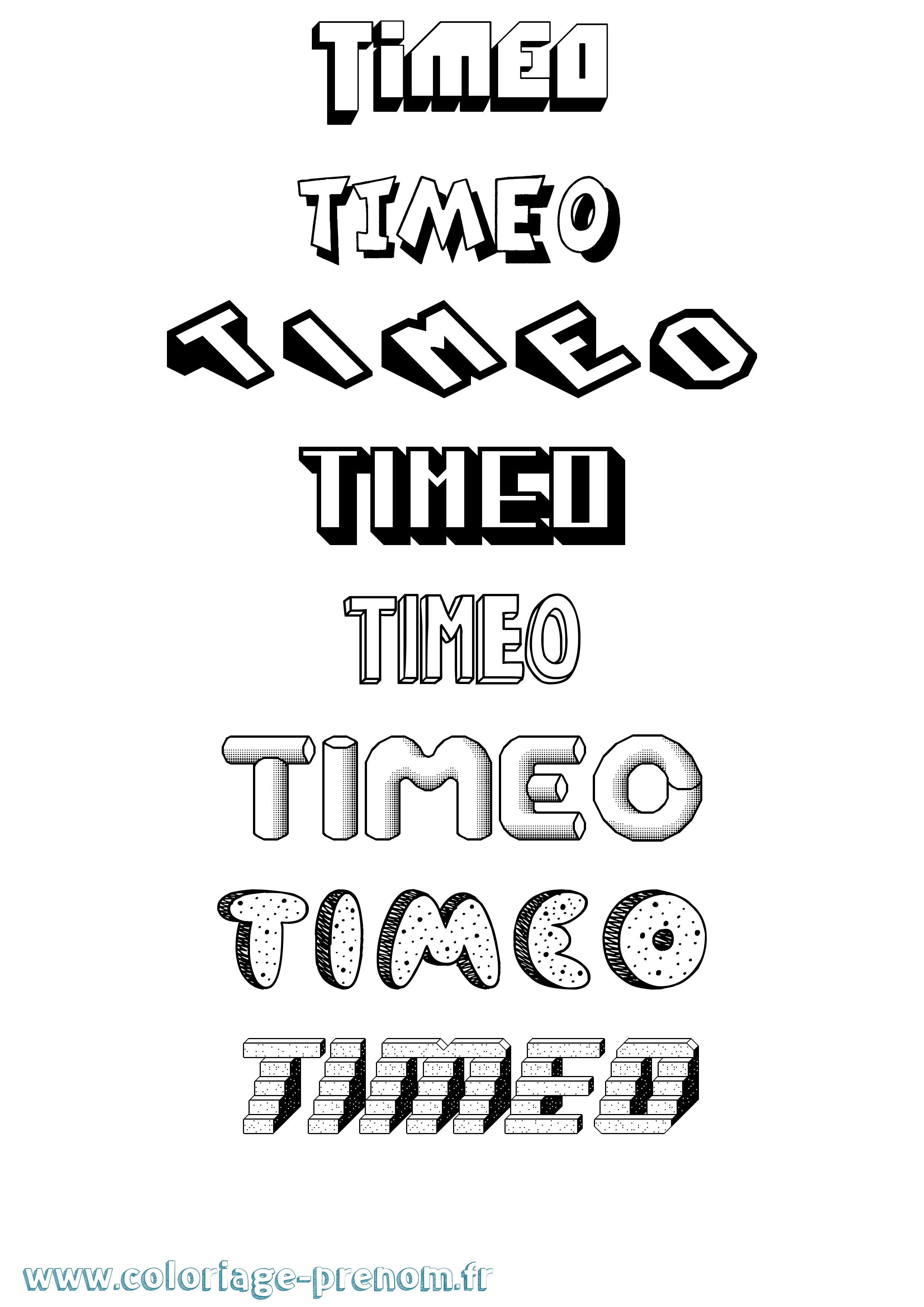 Coloriage Timeo Coloriage prénom Timeo