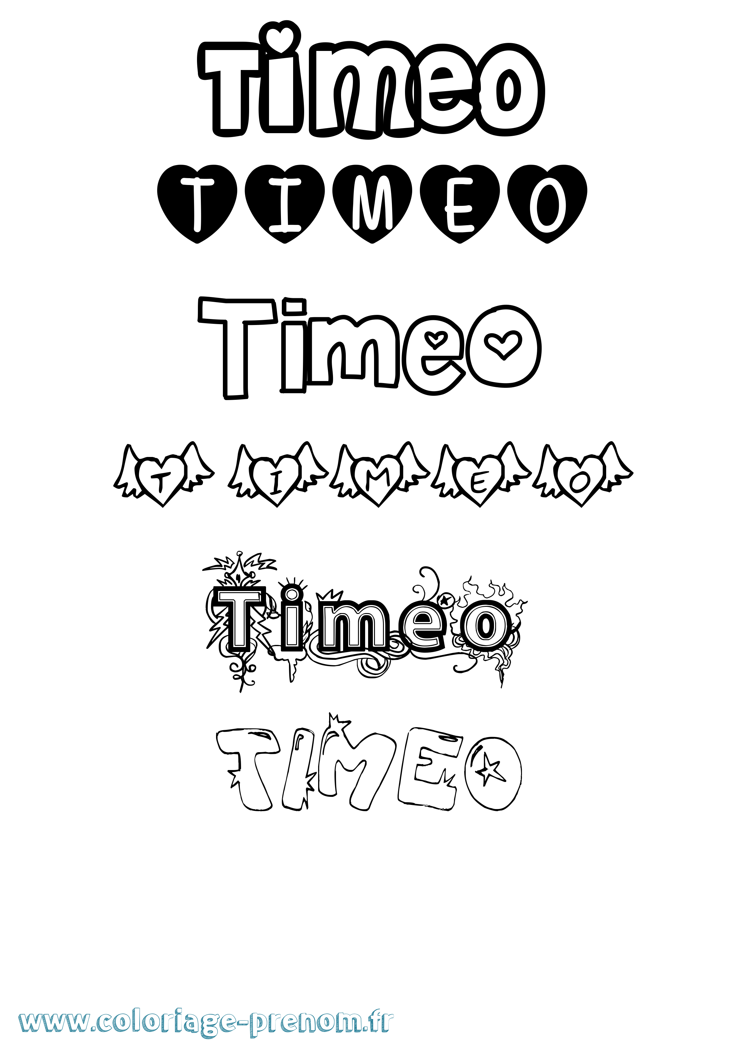 Coloriage Timeo Coloriage prénom Timeo