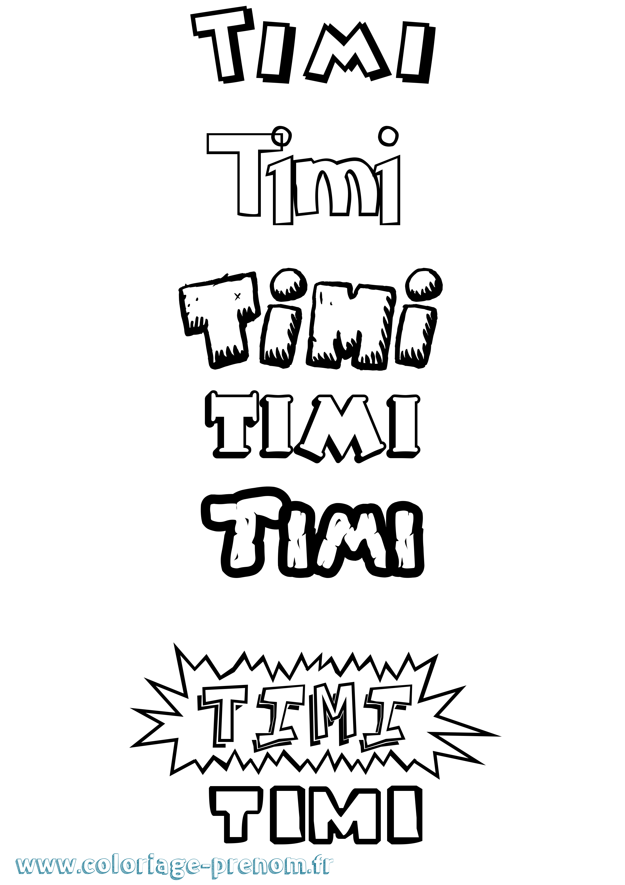 Coloriage Timi Dessin Animé Coloriage prénom Timi Dessin Animé
