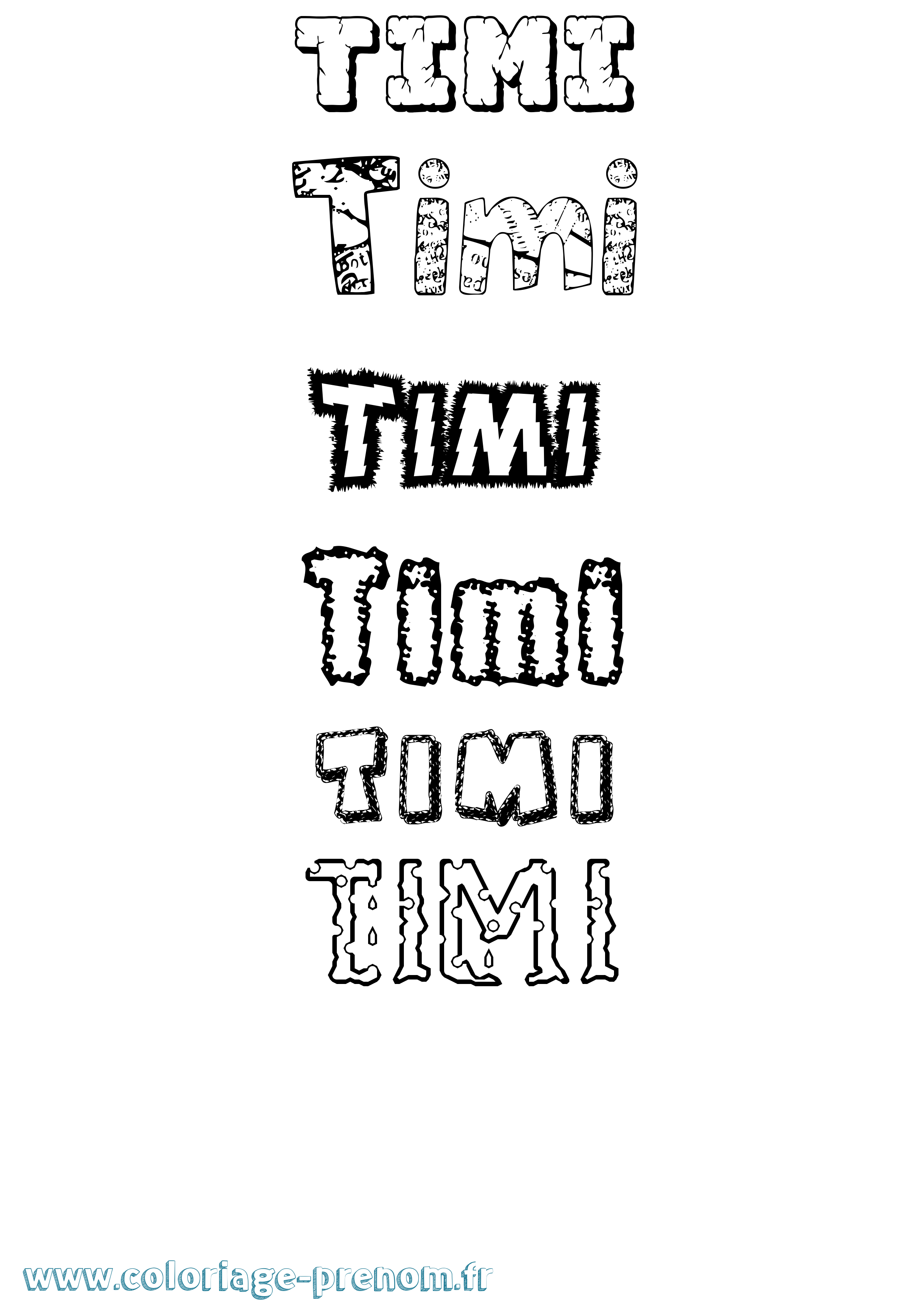 Coloriage Timi Destructuré Coloriage prénom Timi Destructuré