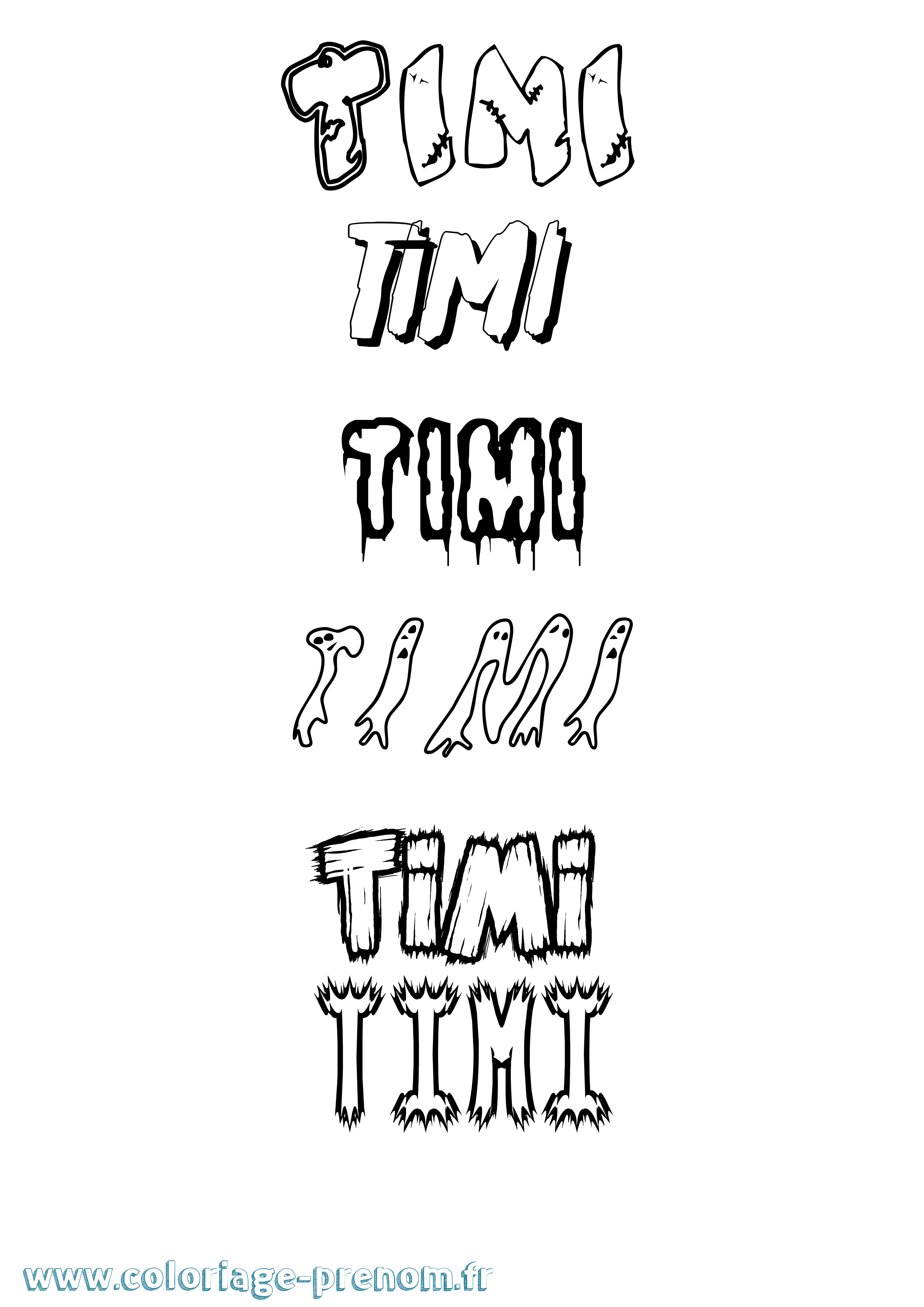 Coloriage Timi Frisson Coloriage prénom Timi Frisson