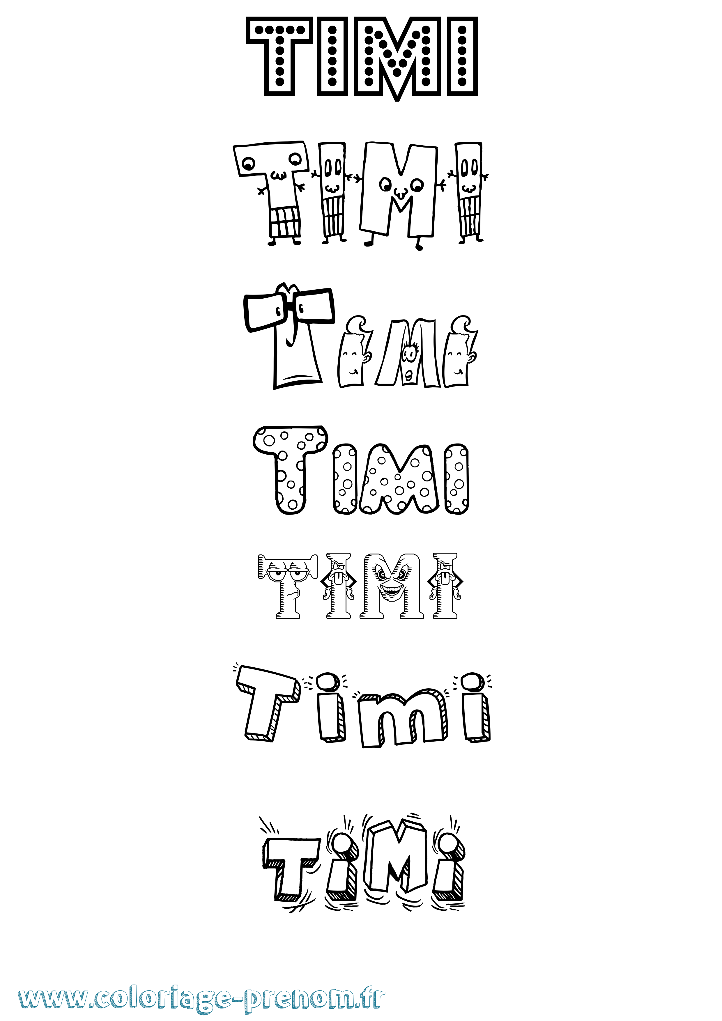 Coloriage Timi Fun Coloriage prénom Timi Fun