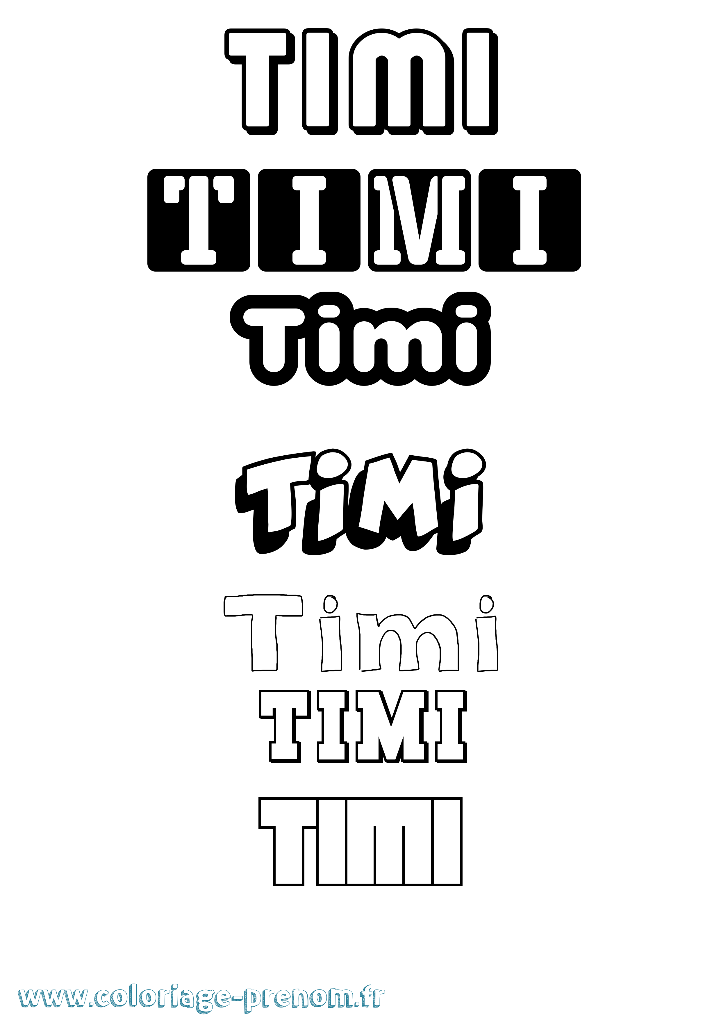 Coloriage Timi Simple Coloriage prénom Timi Simple