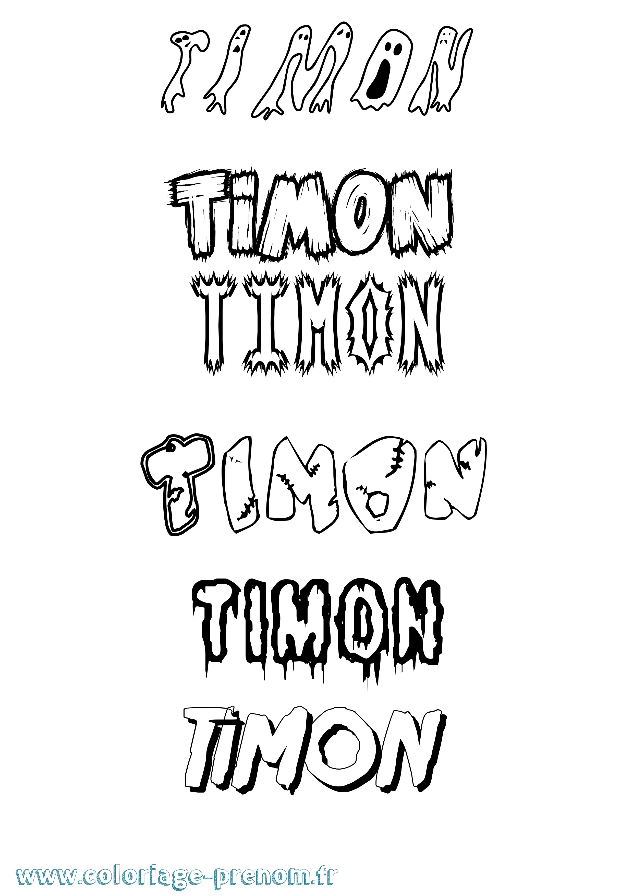 Coloriage prénom Timon Frisson