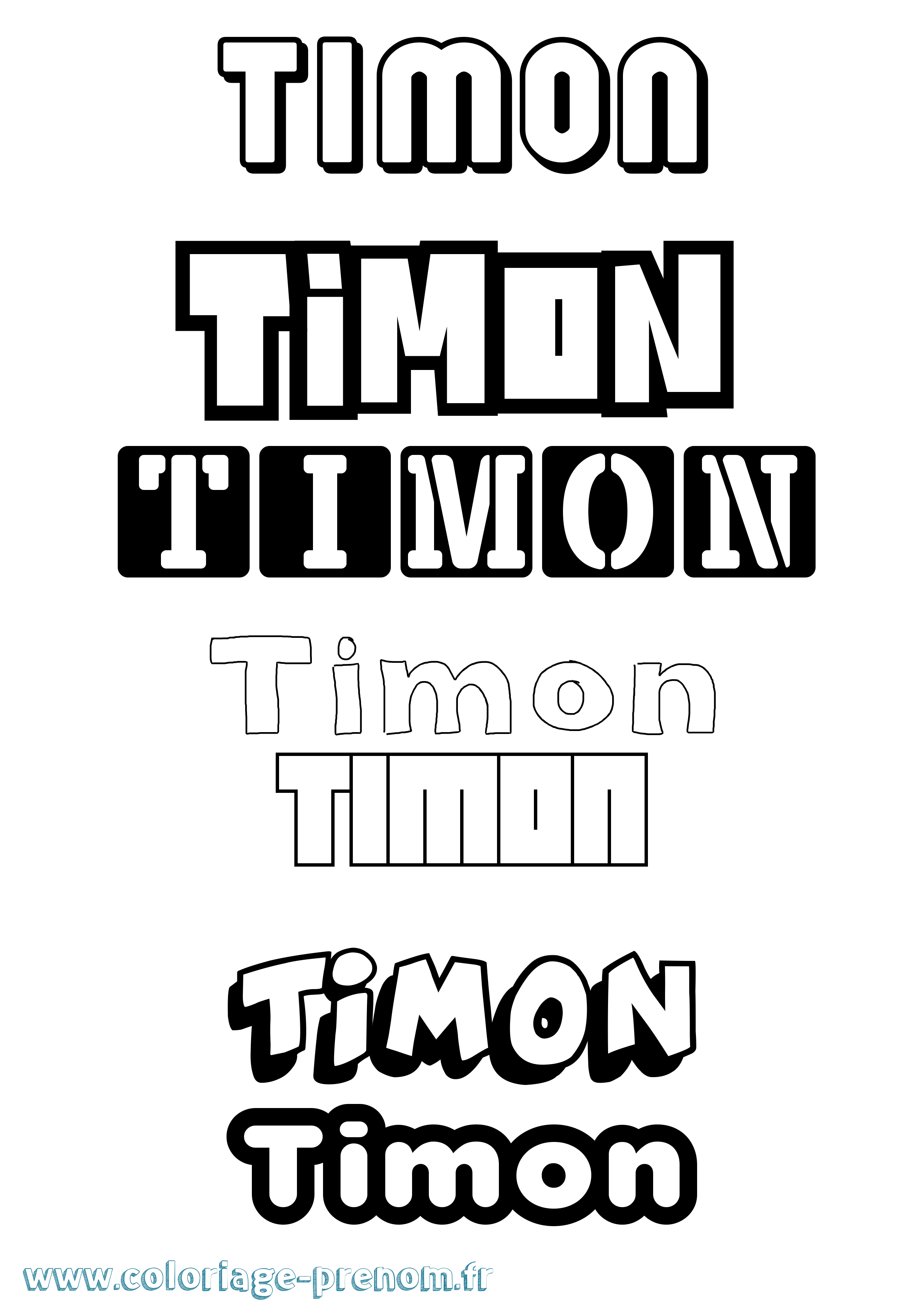 Coloriage prénom Timon Simple