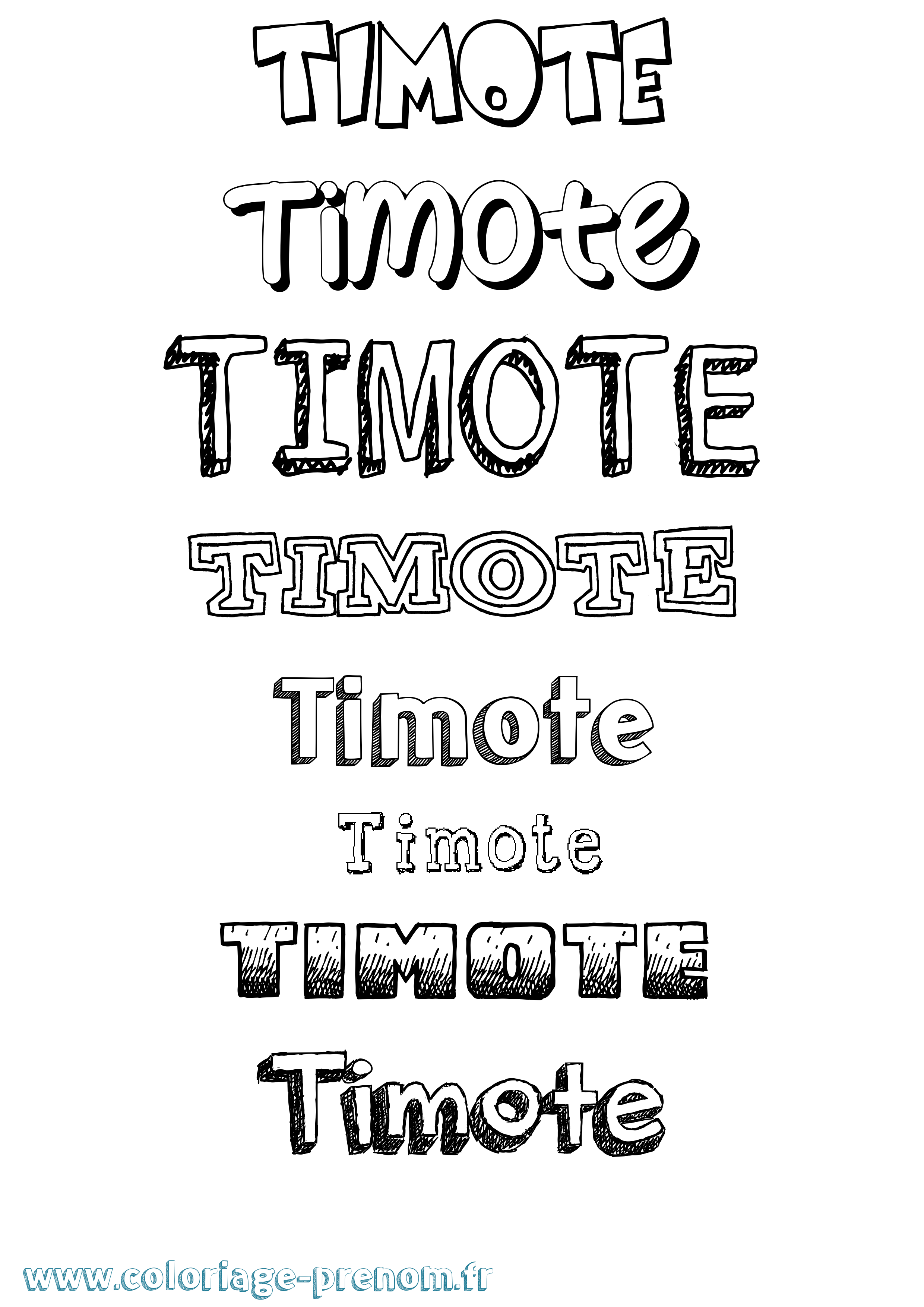 Coloriage prénom Timote Dessiné