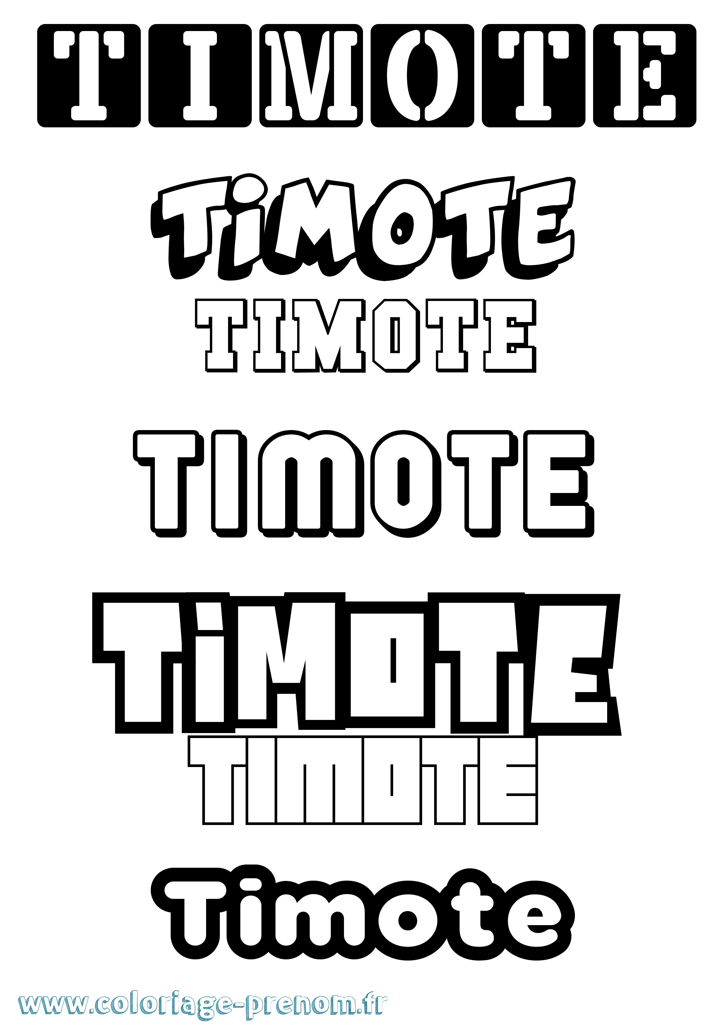 Coloriage prénom Timote Simple