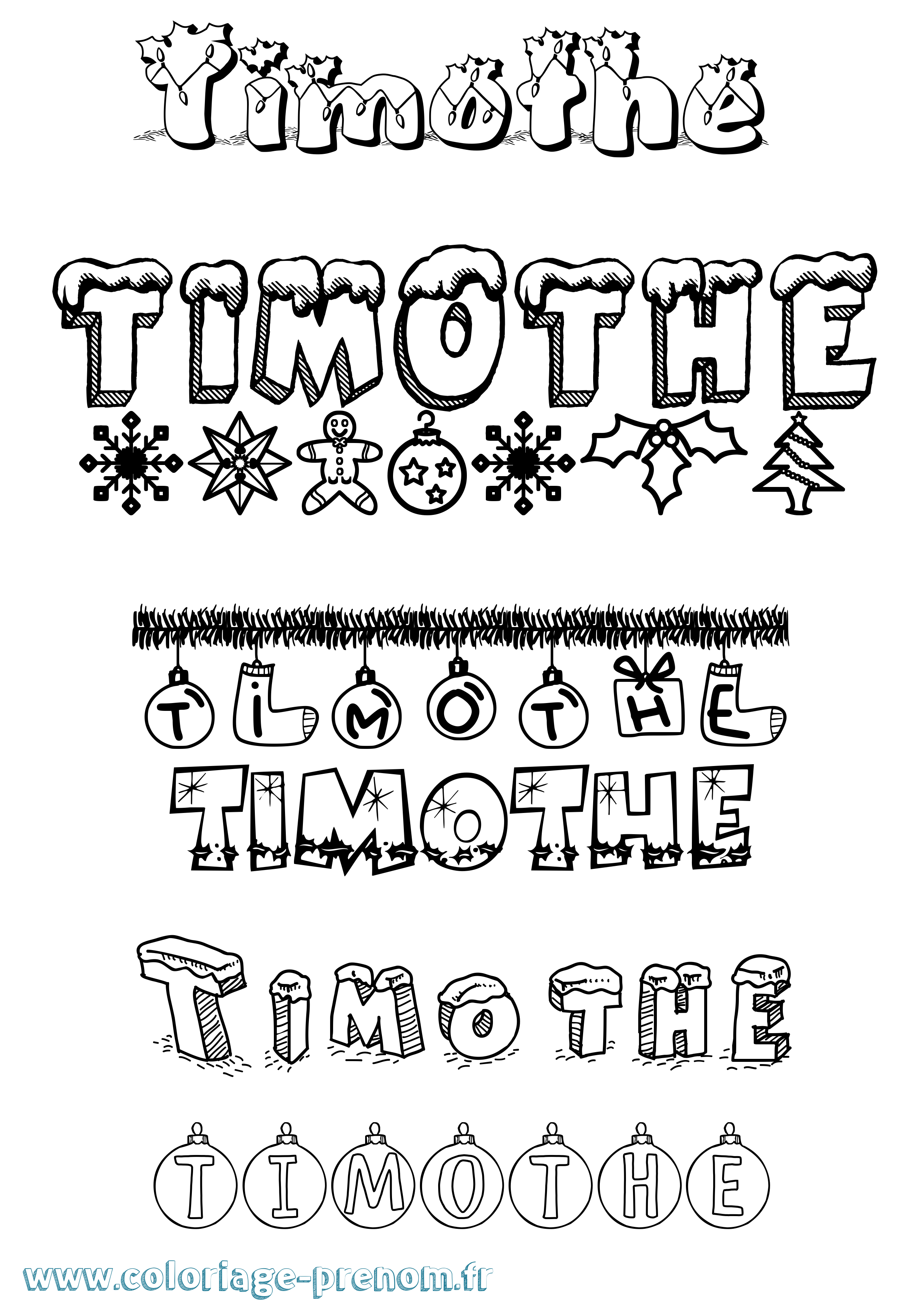 Coloriage prénom Timothe