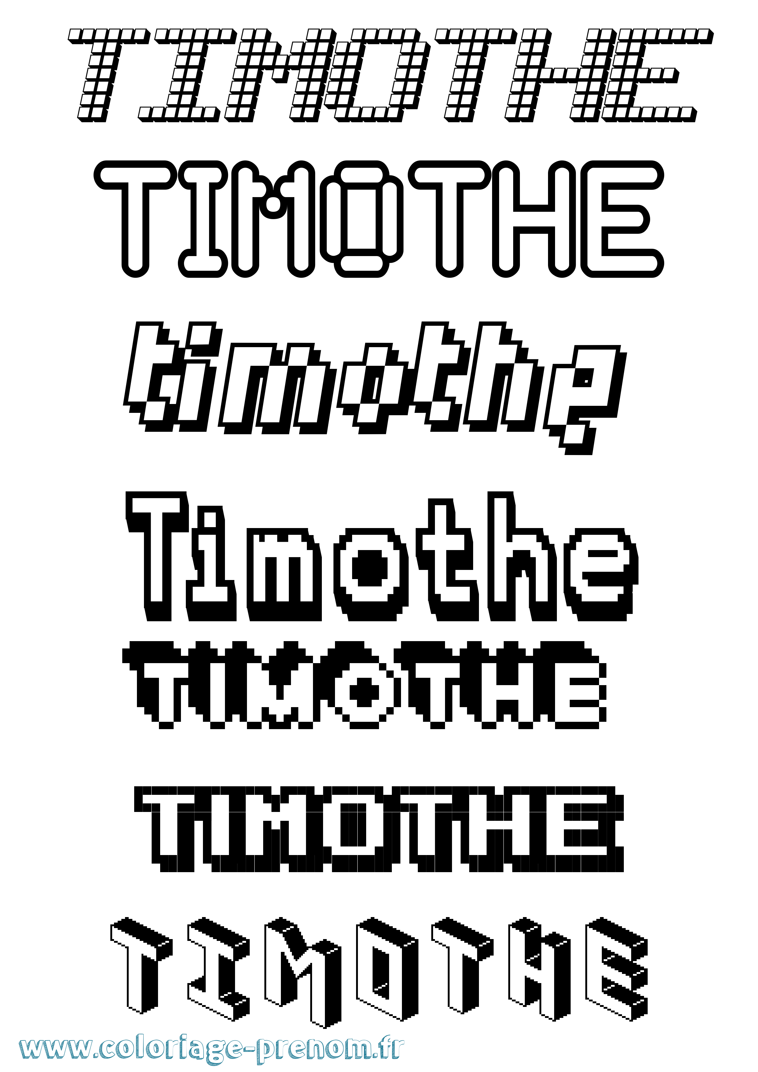 Coloriage prénom Timothe