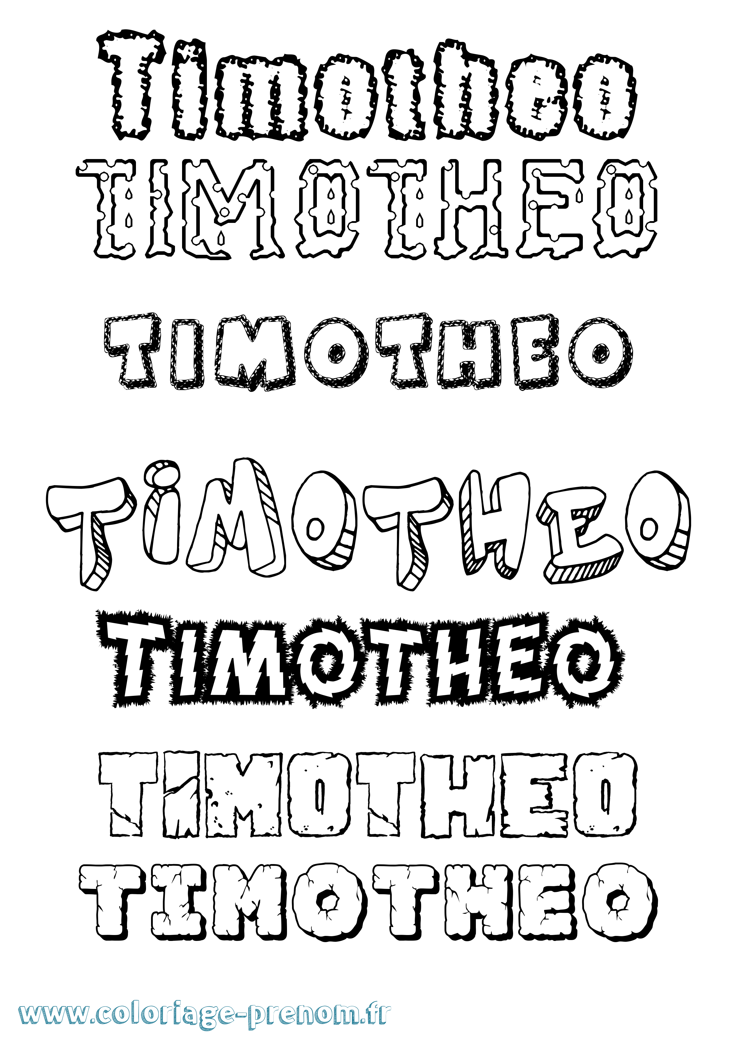 Coloriage prénom Timotheo Destructuré