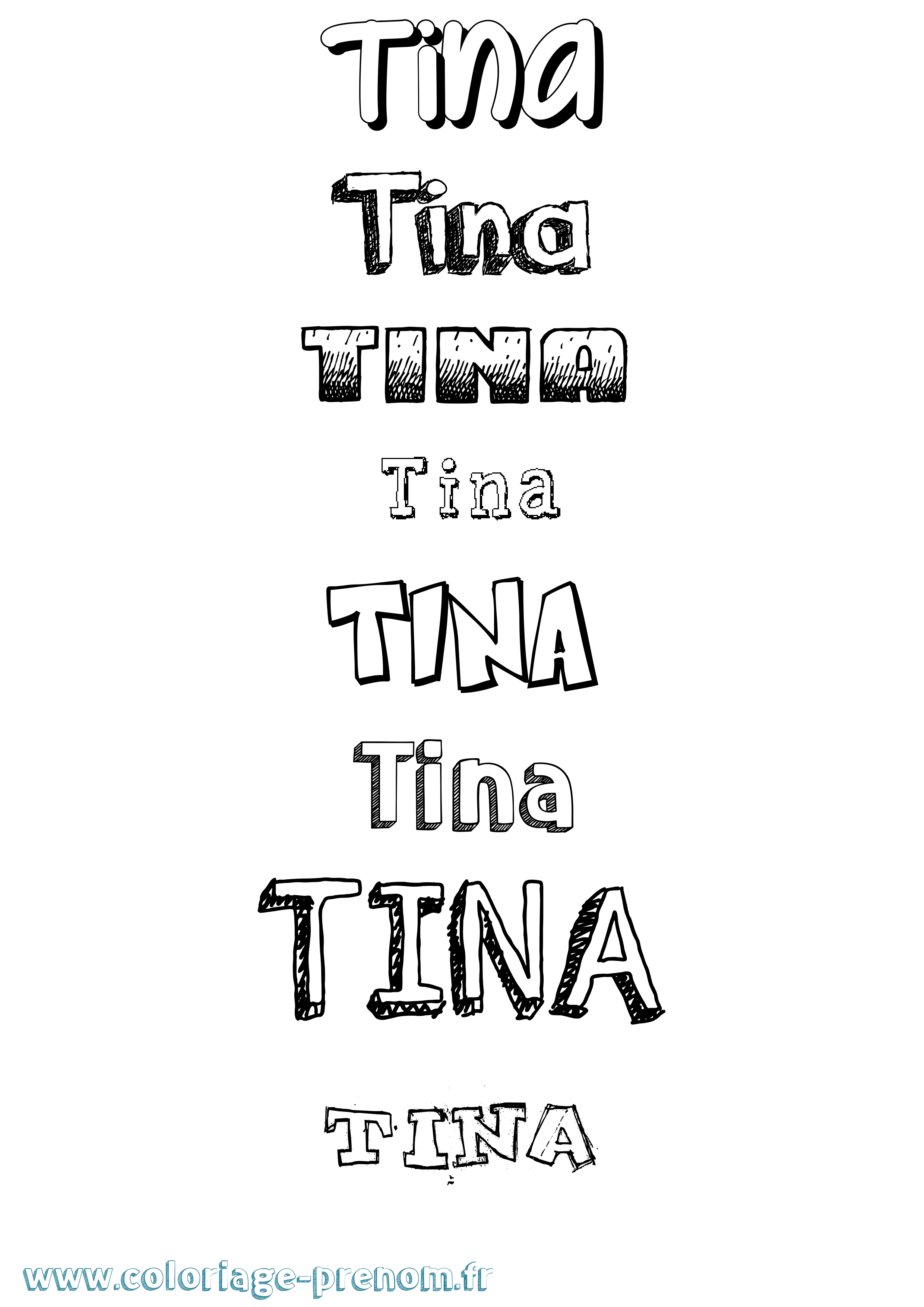 Coloriage prénom Tina