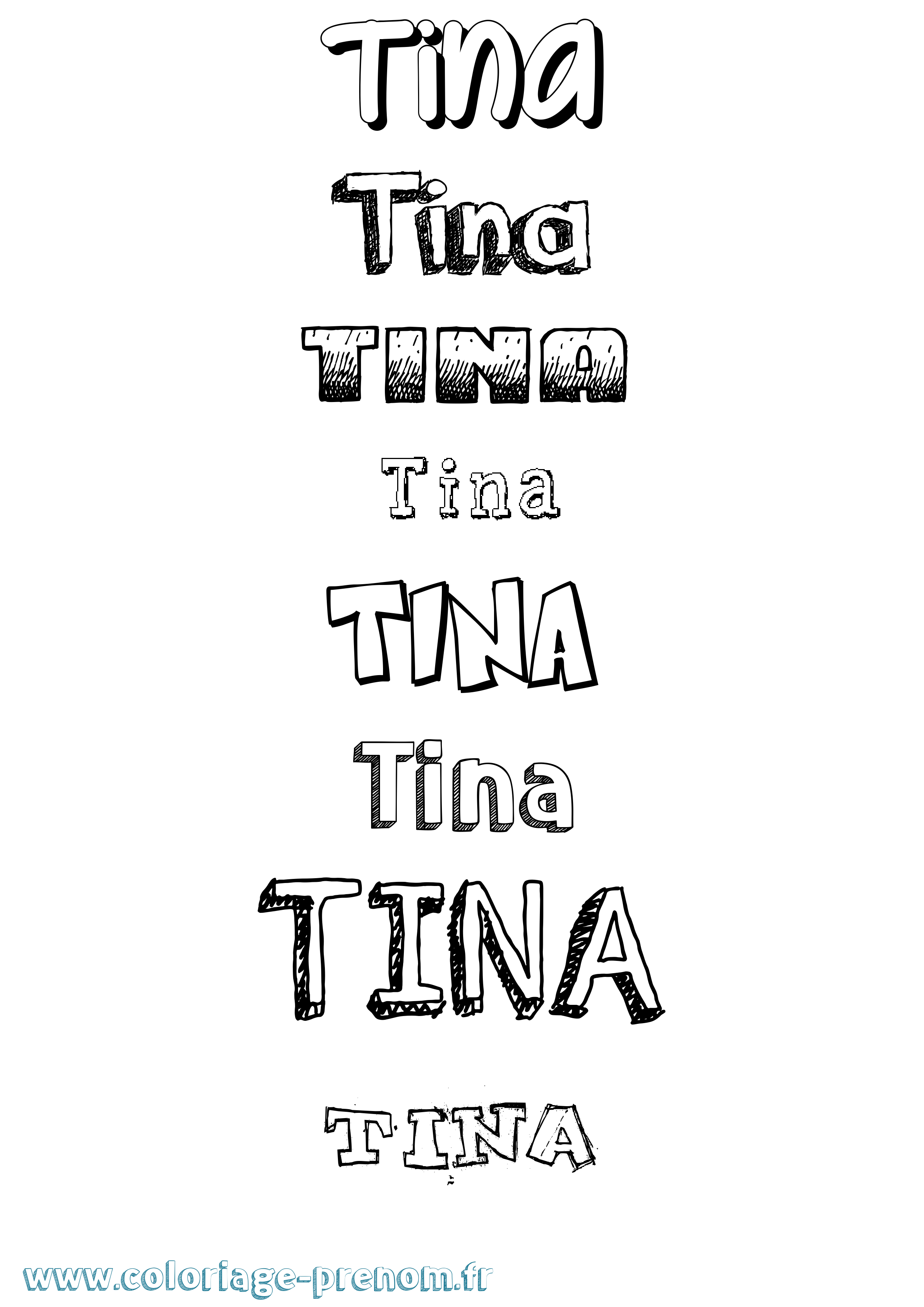 Coloriage Tina Coloriage prénom Tina