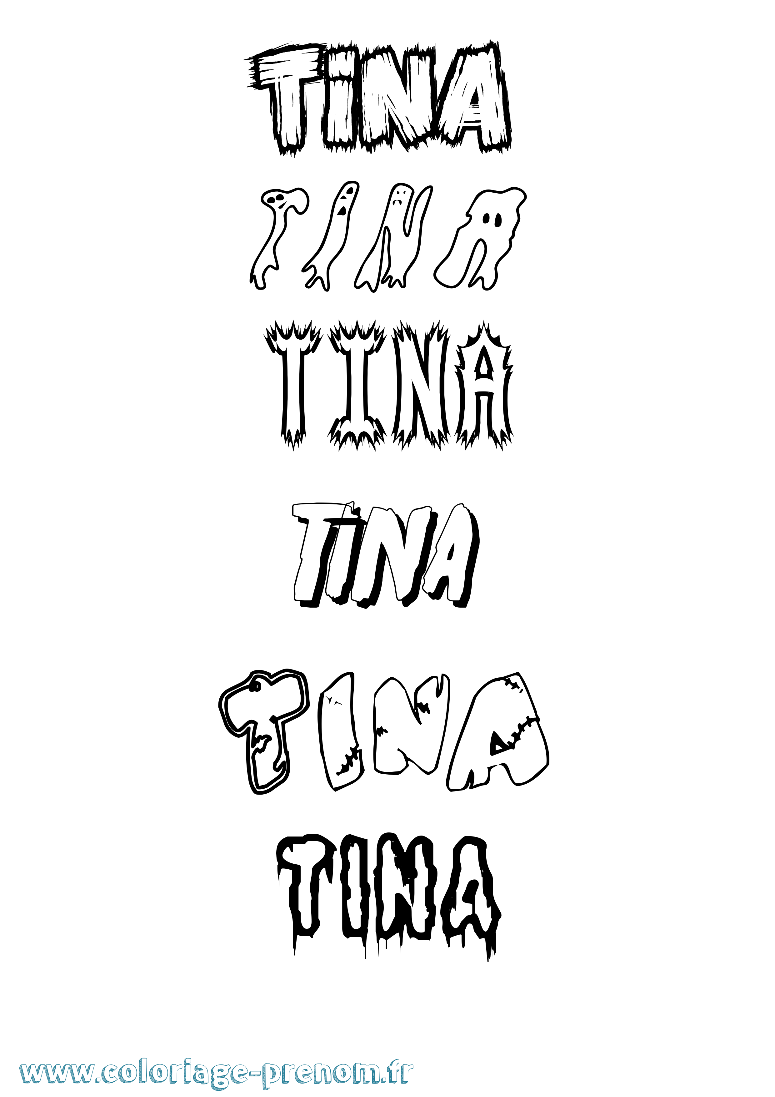 Coloriage Tina Coloriage prénom Tina