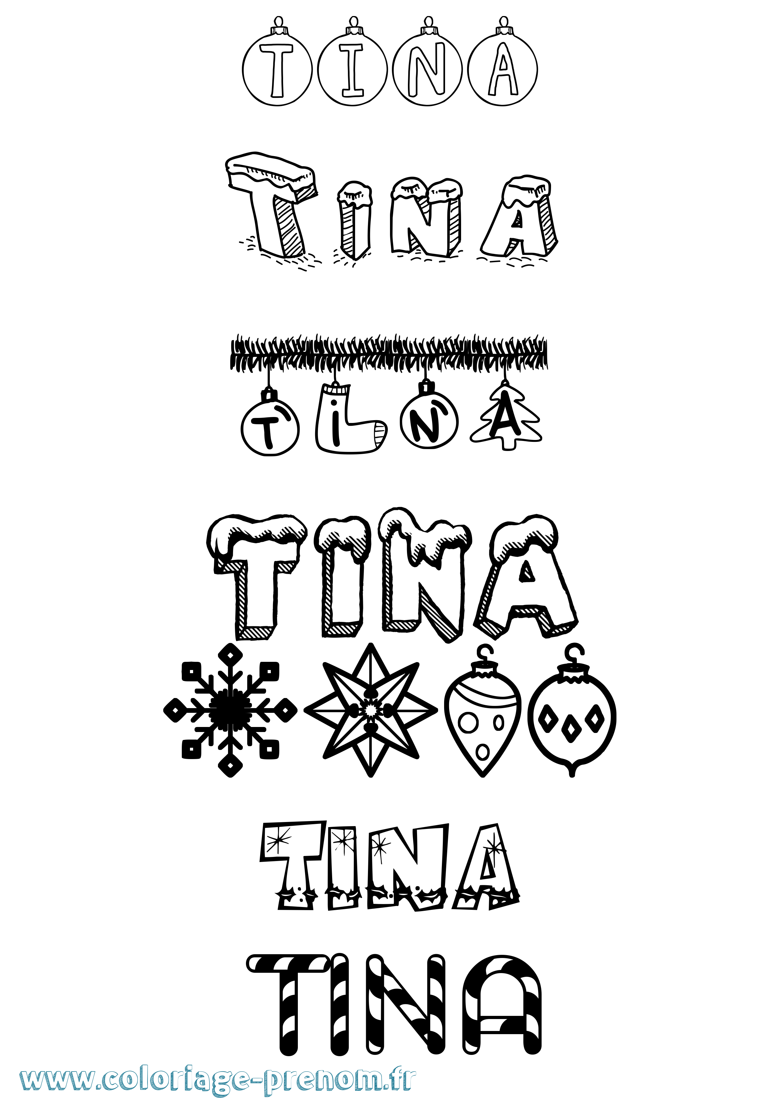 Coloriage Tina Coloriage prénom Tina