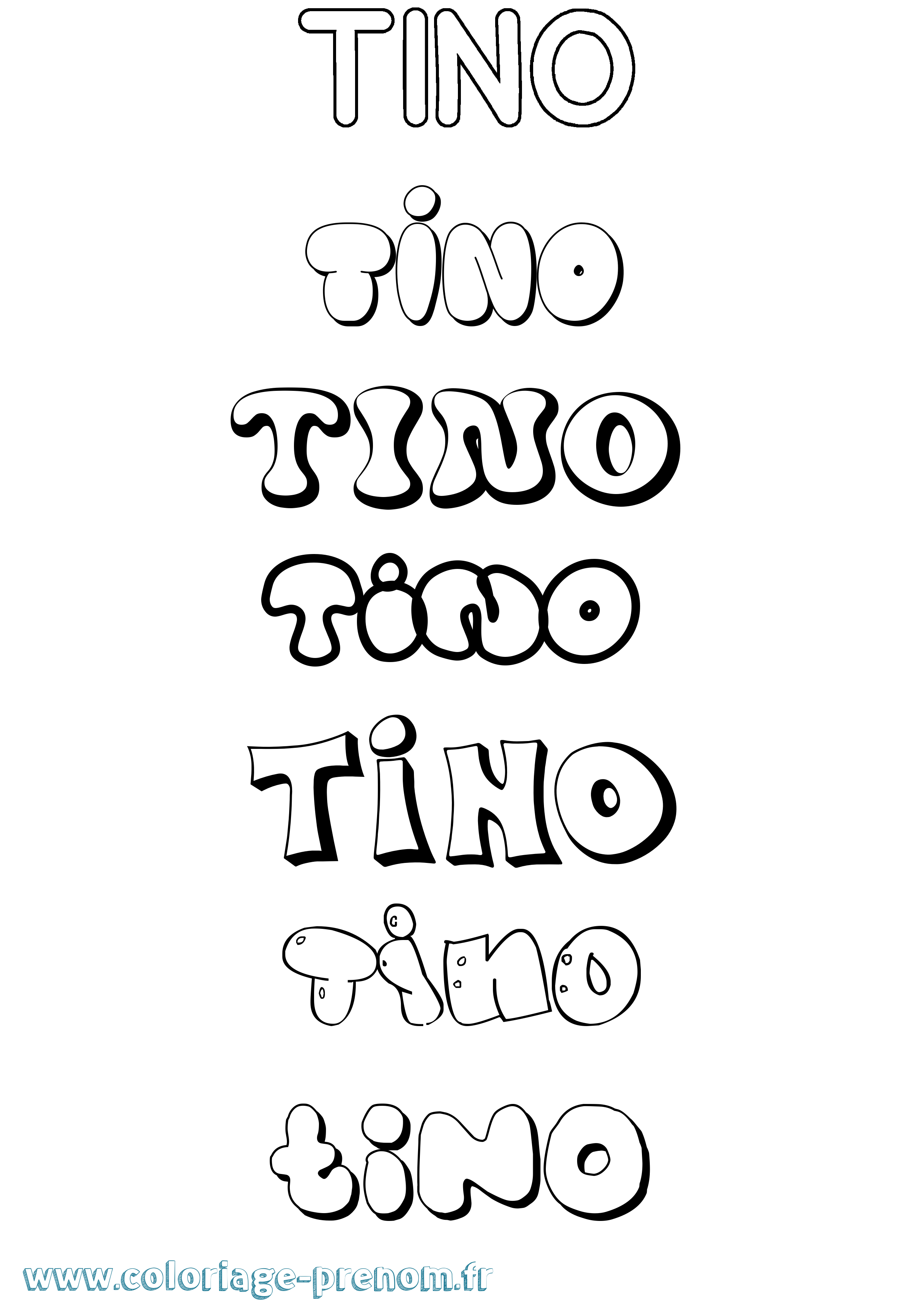 Coloriage Tino Bubble Coloriage prénom Tino Bubble