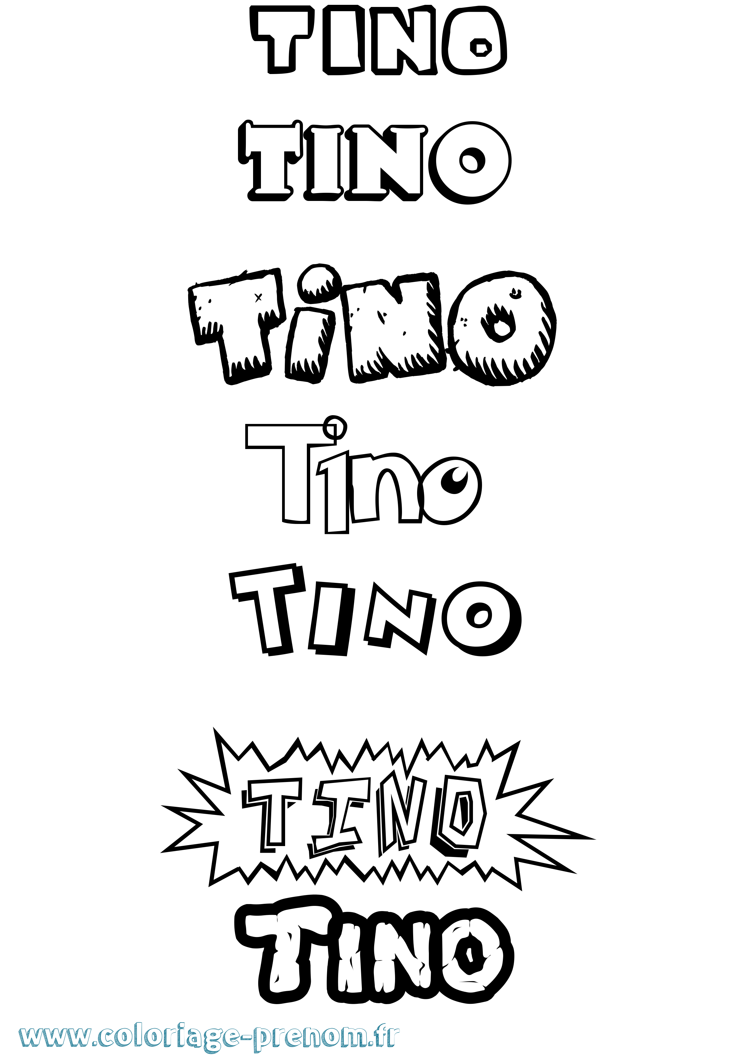 Coloriage Tino Dessin Animé Coloriage prénom Tino Dessin Animé