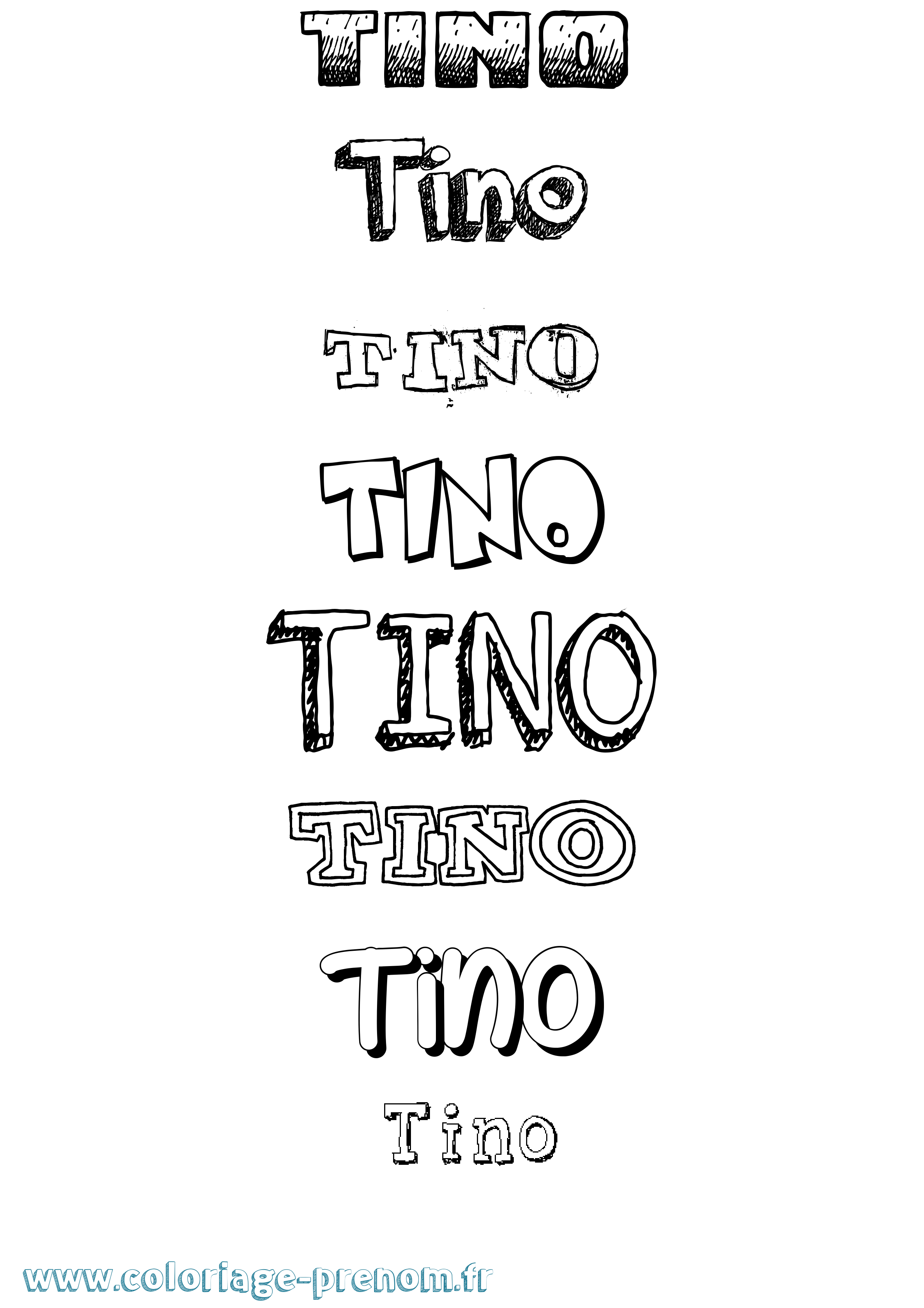 Coloriage Tino Dessiné Coloriage prénom Tino Dessiné