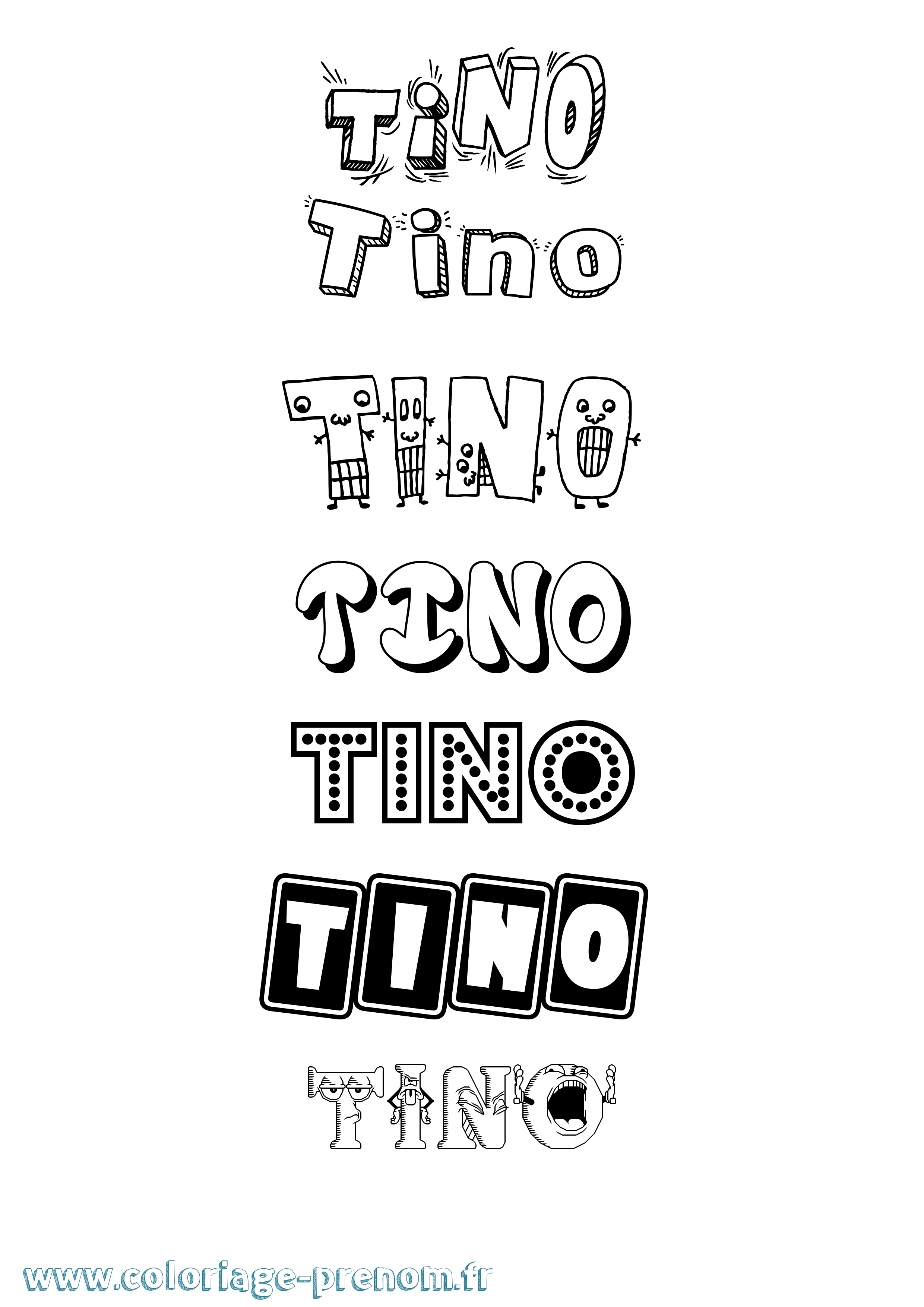 Coloriage Tino Fun Coloriage prénom Tino Fun