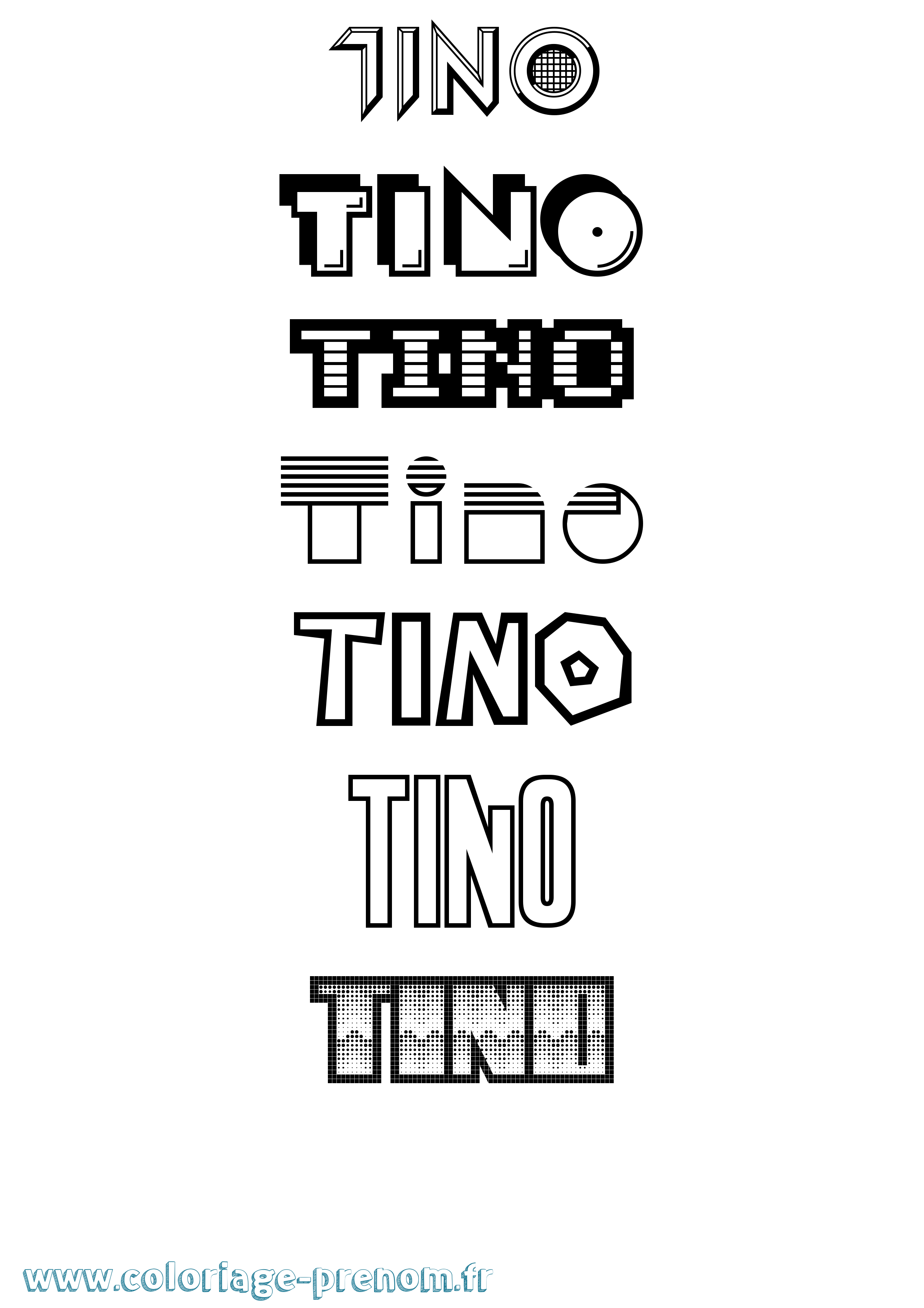 Coloriage Tino Jeux Vidéos Coloriage prénom Tino Jeux Vidéos