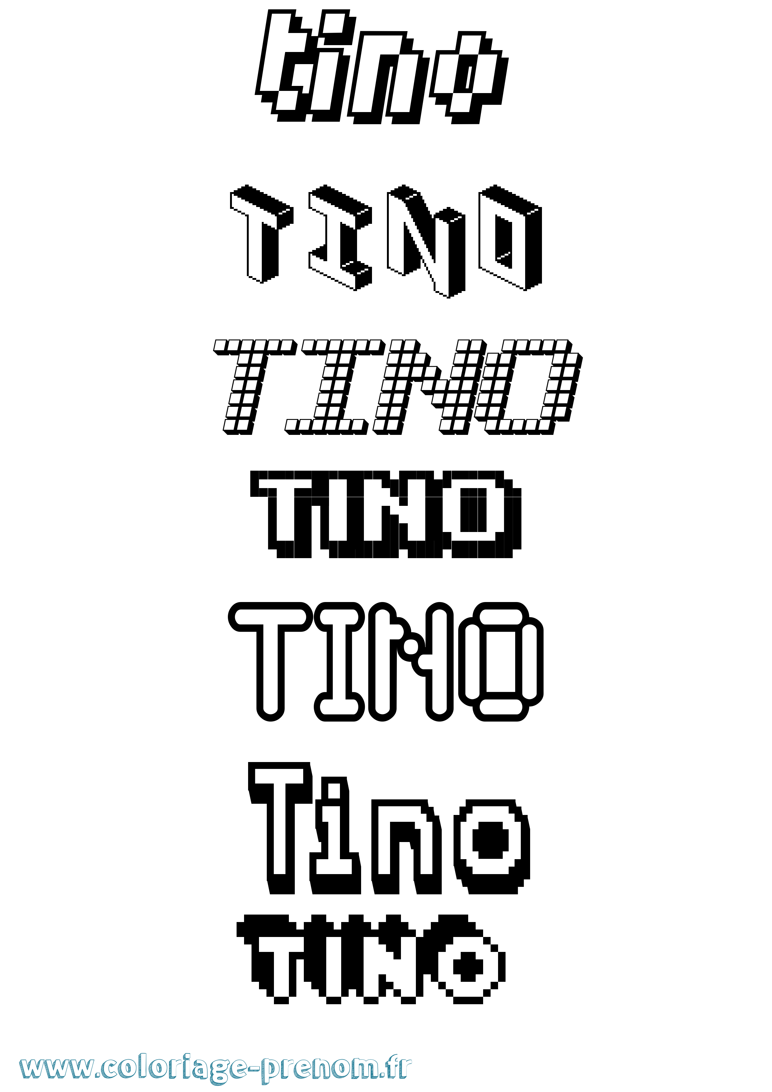 Coloriage Tino Pixel Coloriage prénom Tino Pixel