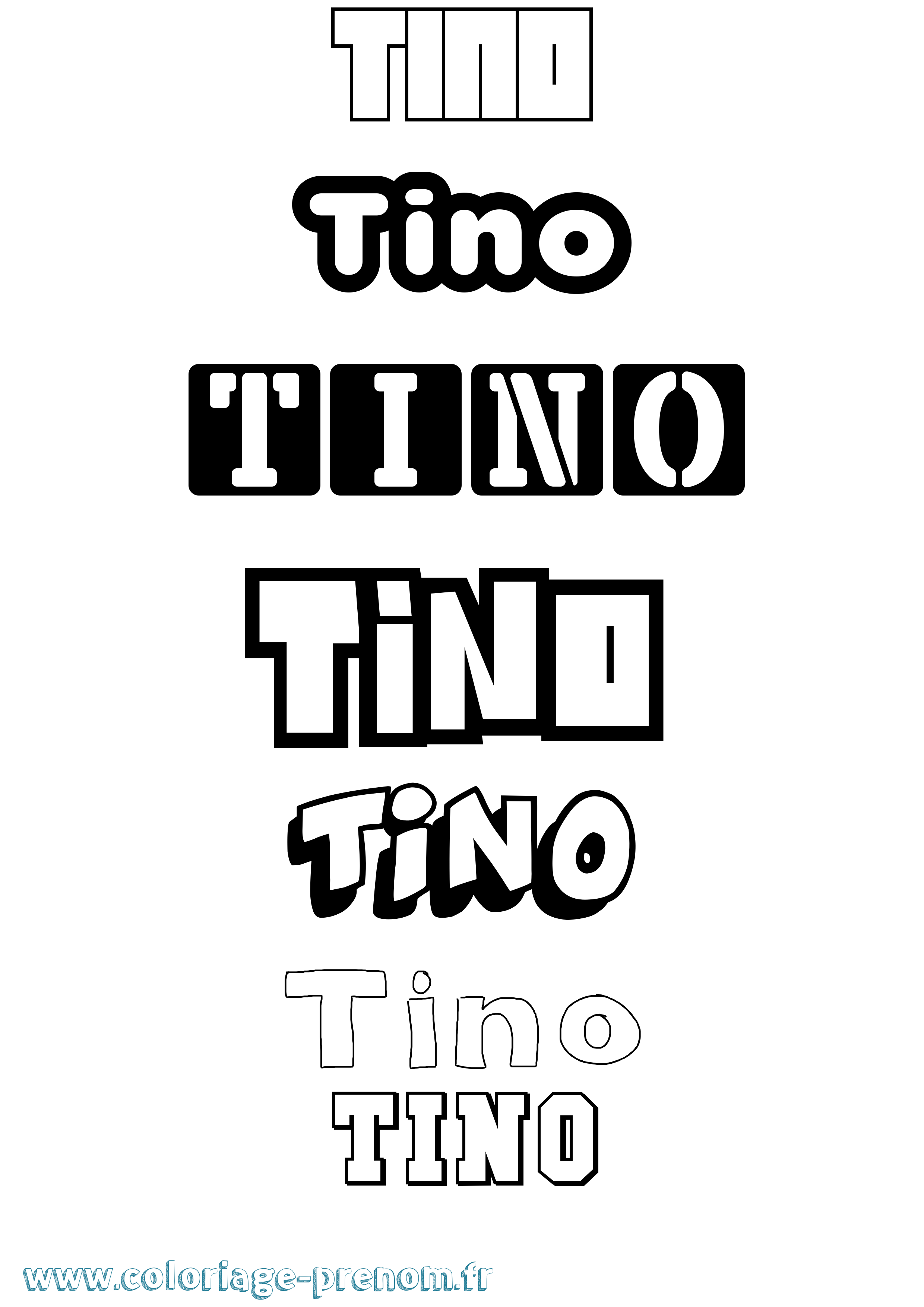 Coloriage Tino Simple Coloriage prénom Tino Simple
