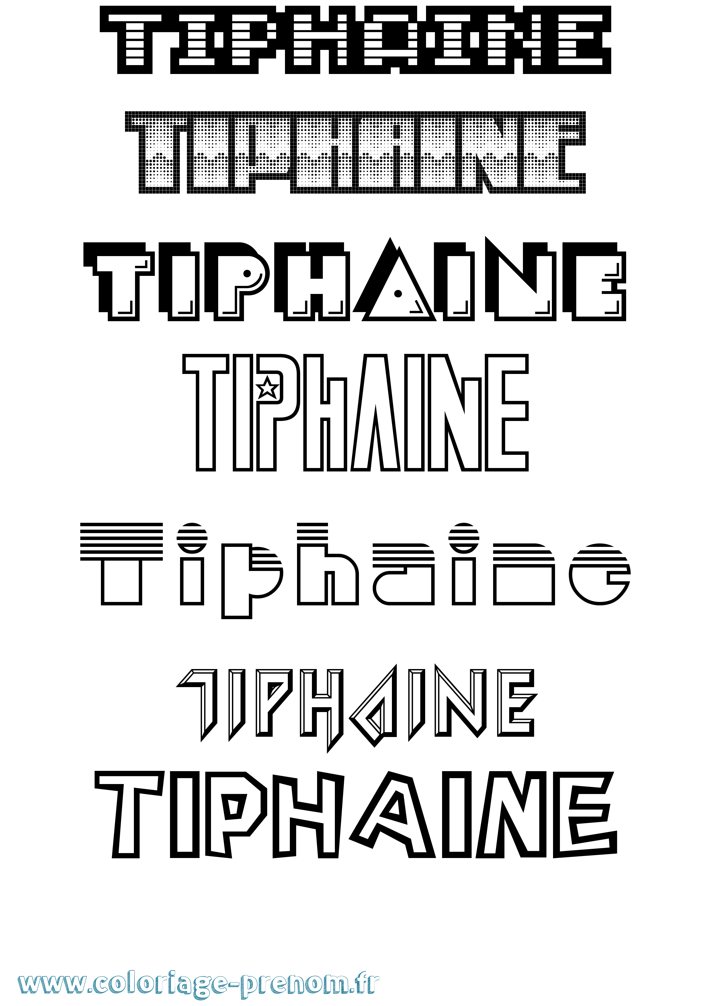 Coloriage prénom Tiphaine
