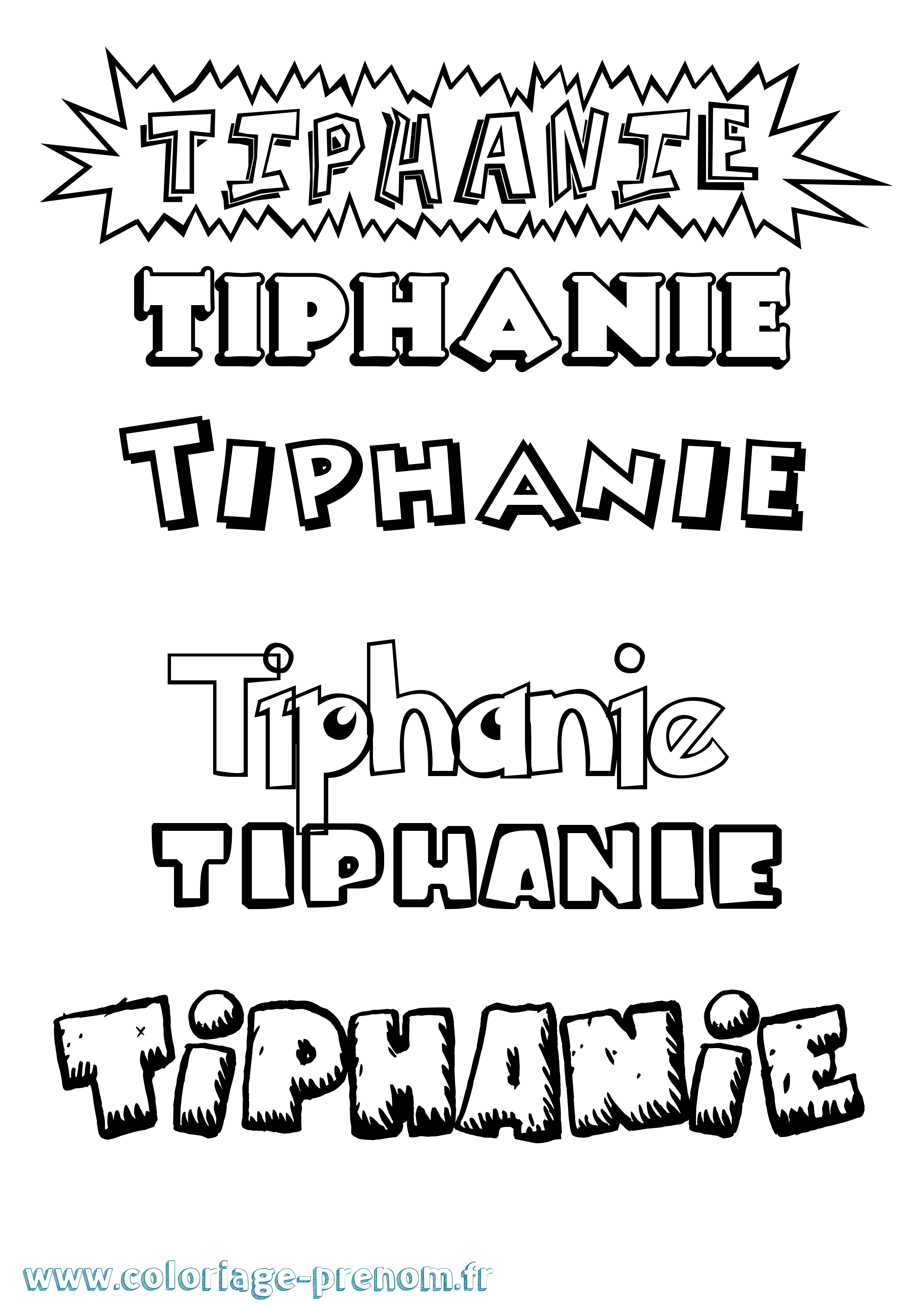 Coloriage Tiphanie Dessin Animé Coloriage prénom Tiphanie Dessin Animé