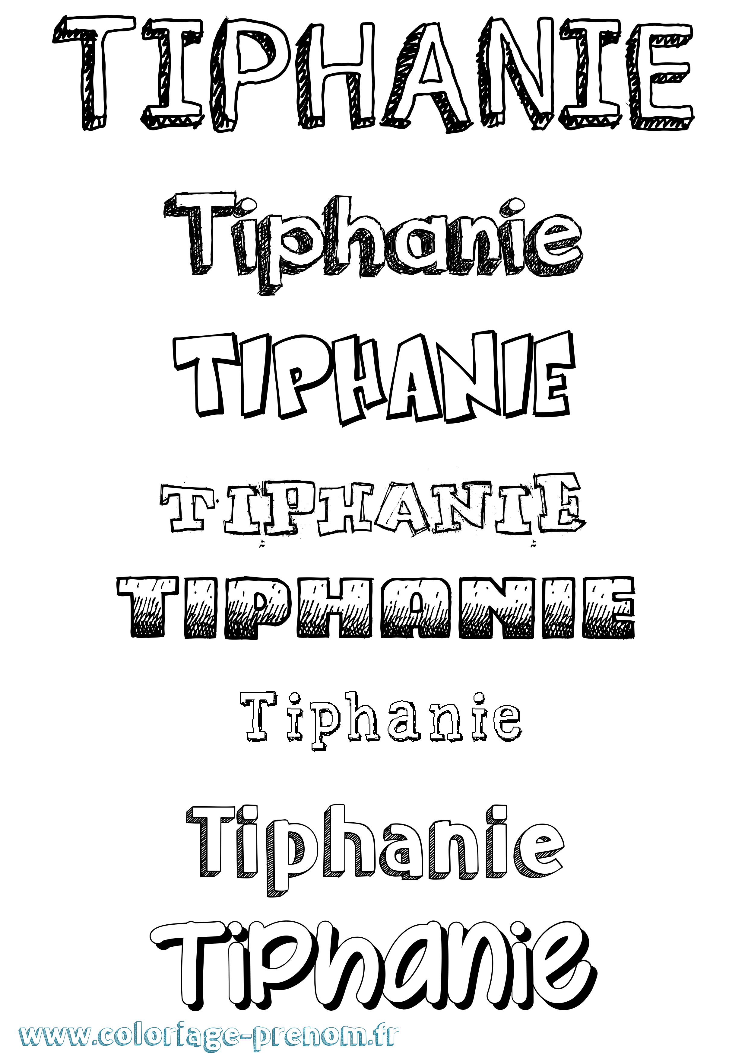 Coloriage Tiphanie Dessiné Coloriage prénom Tiphanie Dessiné