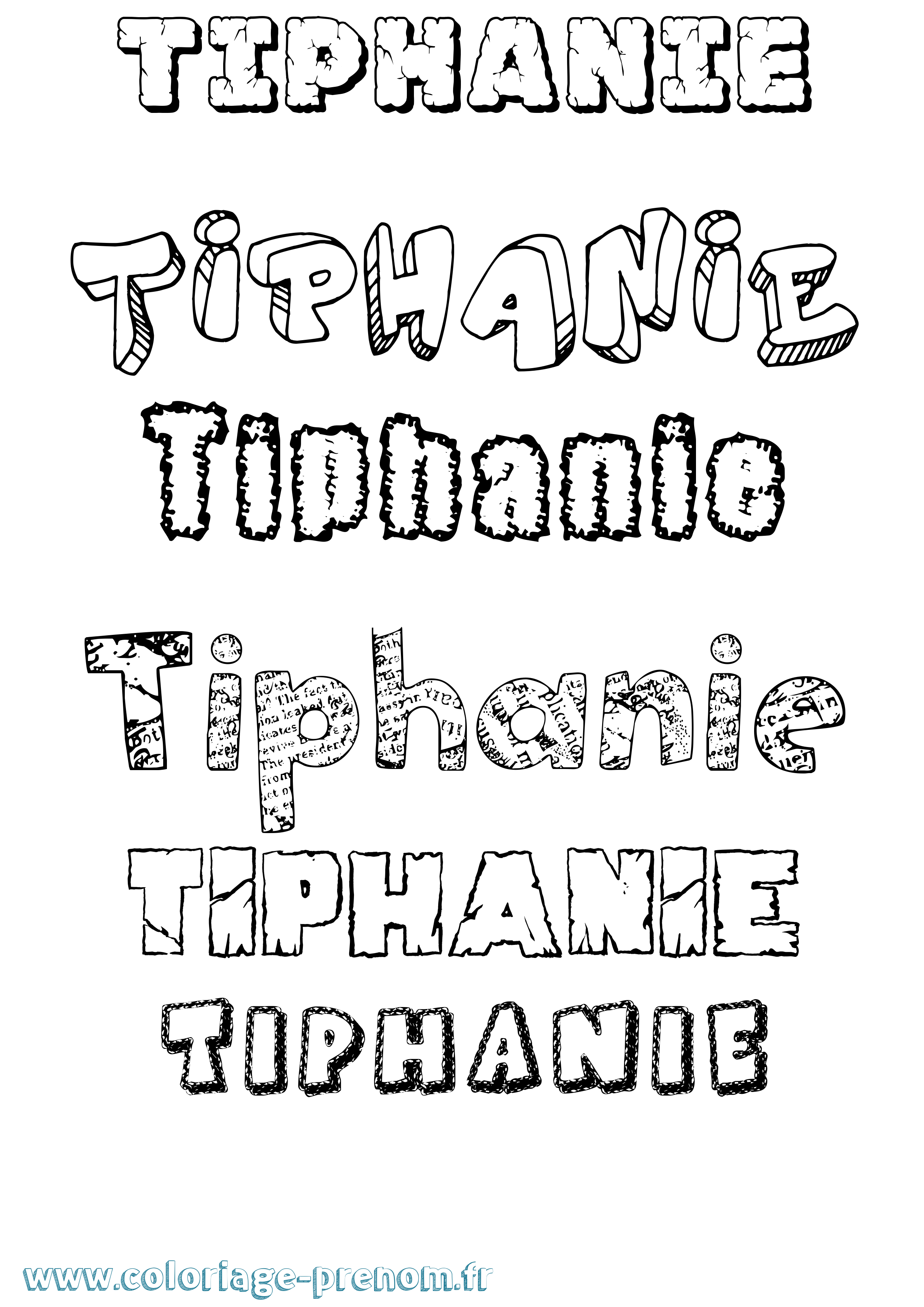 Coloriage Tiphanie Destructuré Coloriage prénom Tiphanie Destructuré