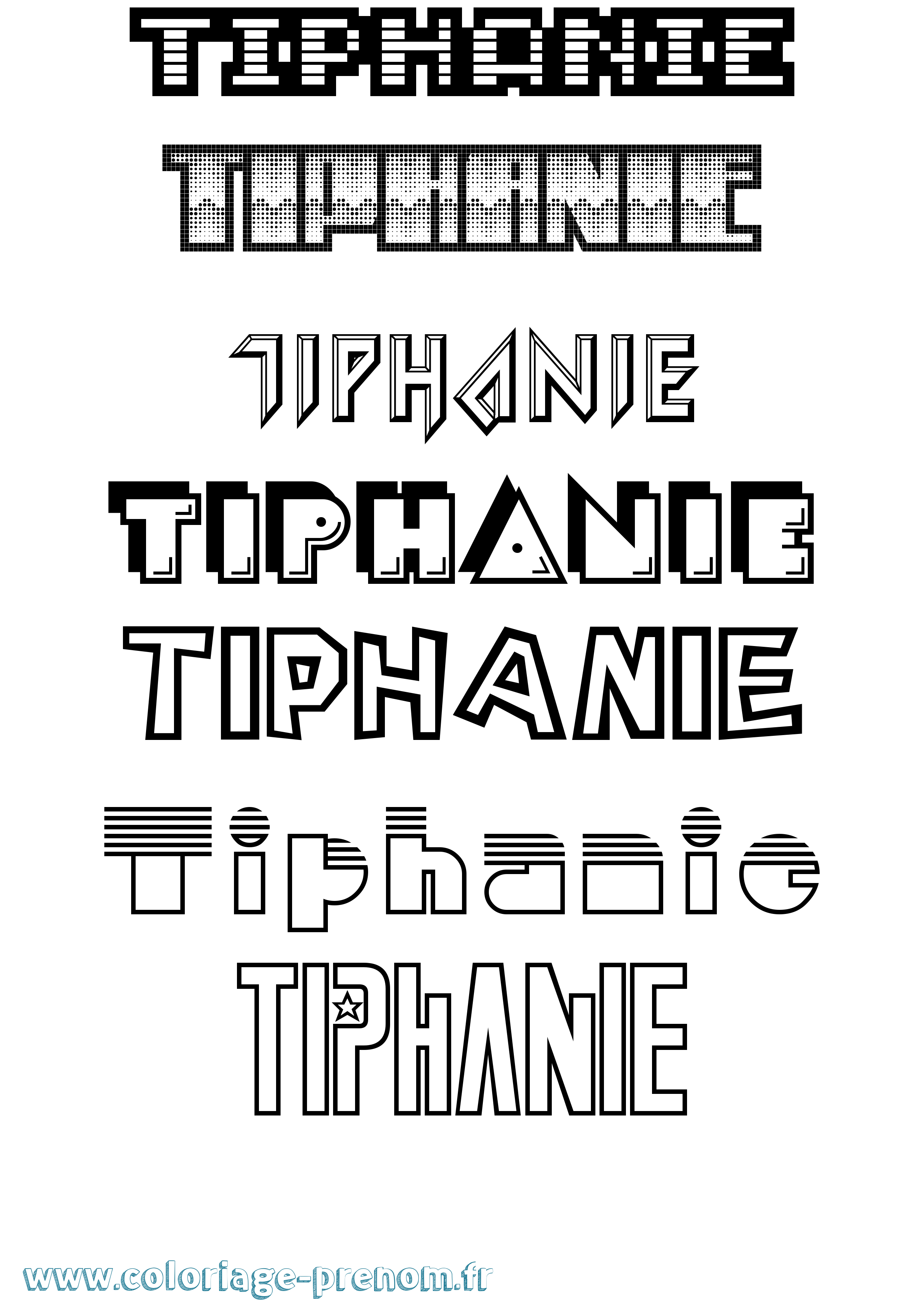 Coloriage Tiphanie Jeux Vidéos Coloriage prénom Tiphanie Jeux Vidéos