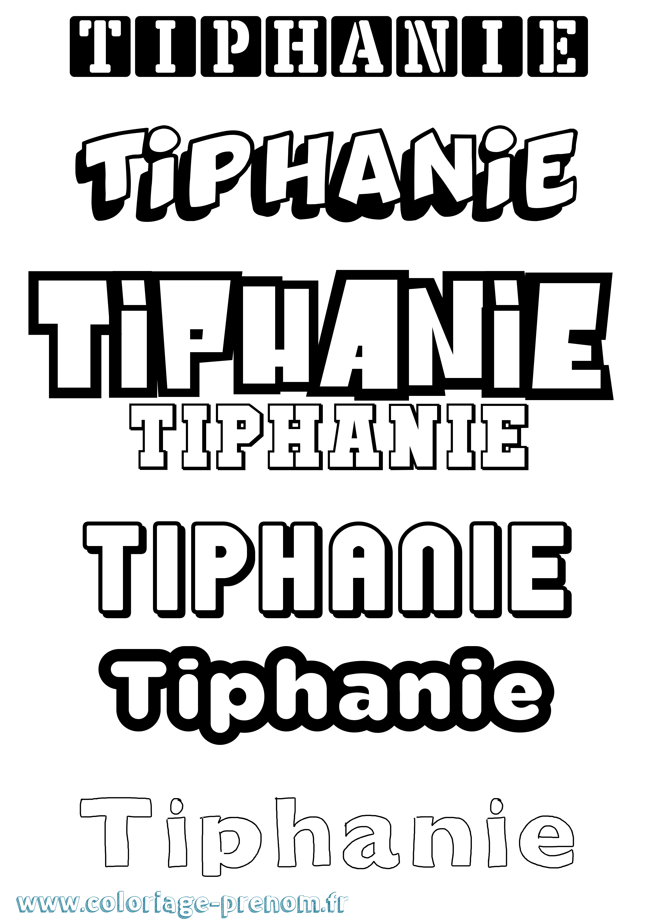 Coloriage Tiphanie Simple Coloriage prénom Tiphanie Simple