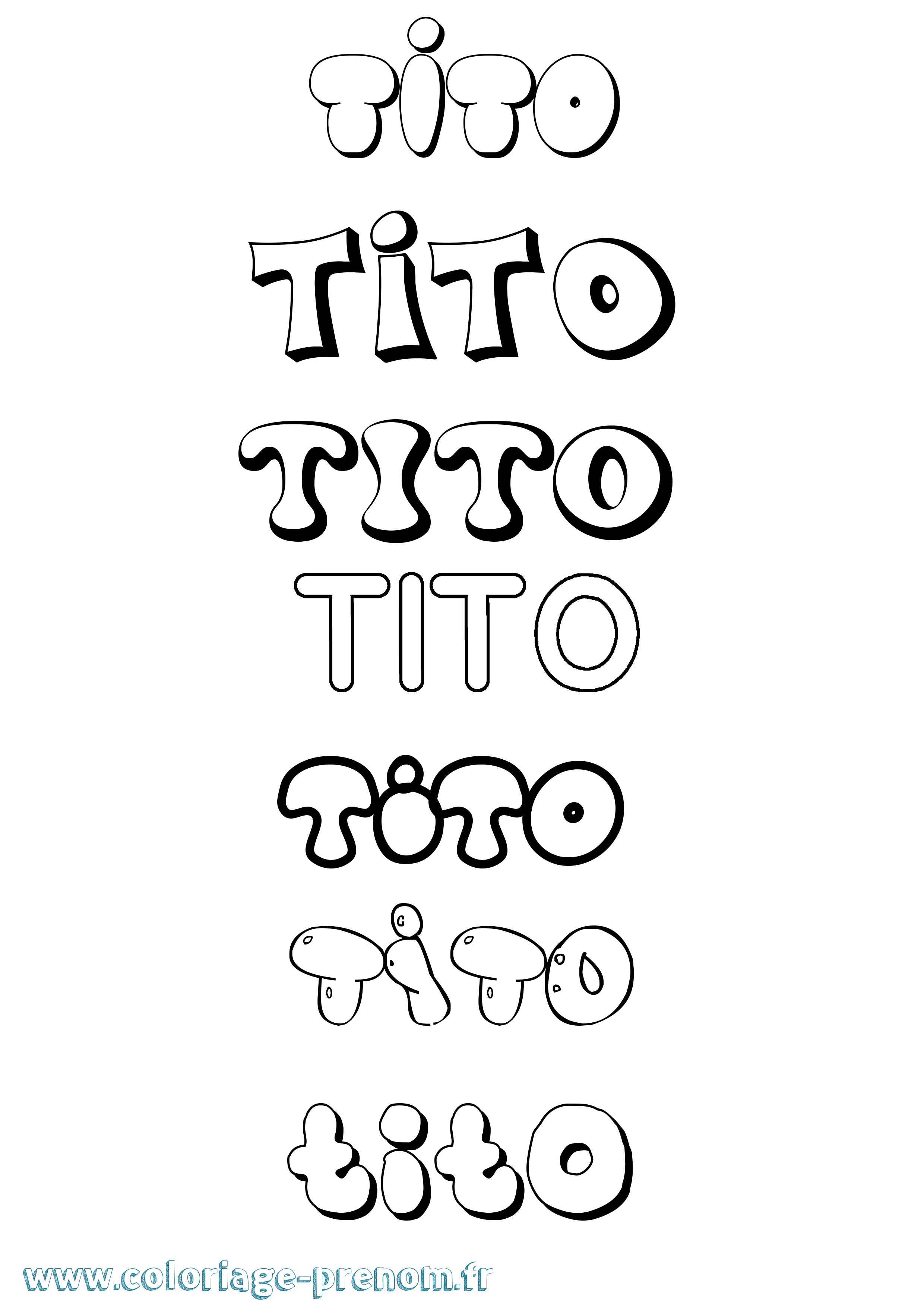 Coloriage Tito Bubble Coloriage prénom Tito Bubble