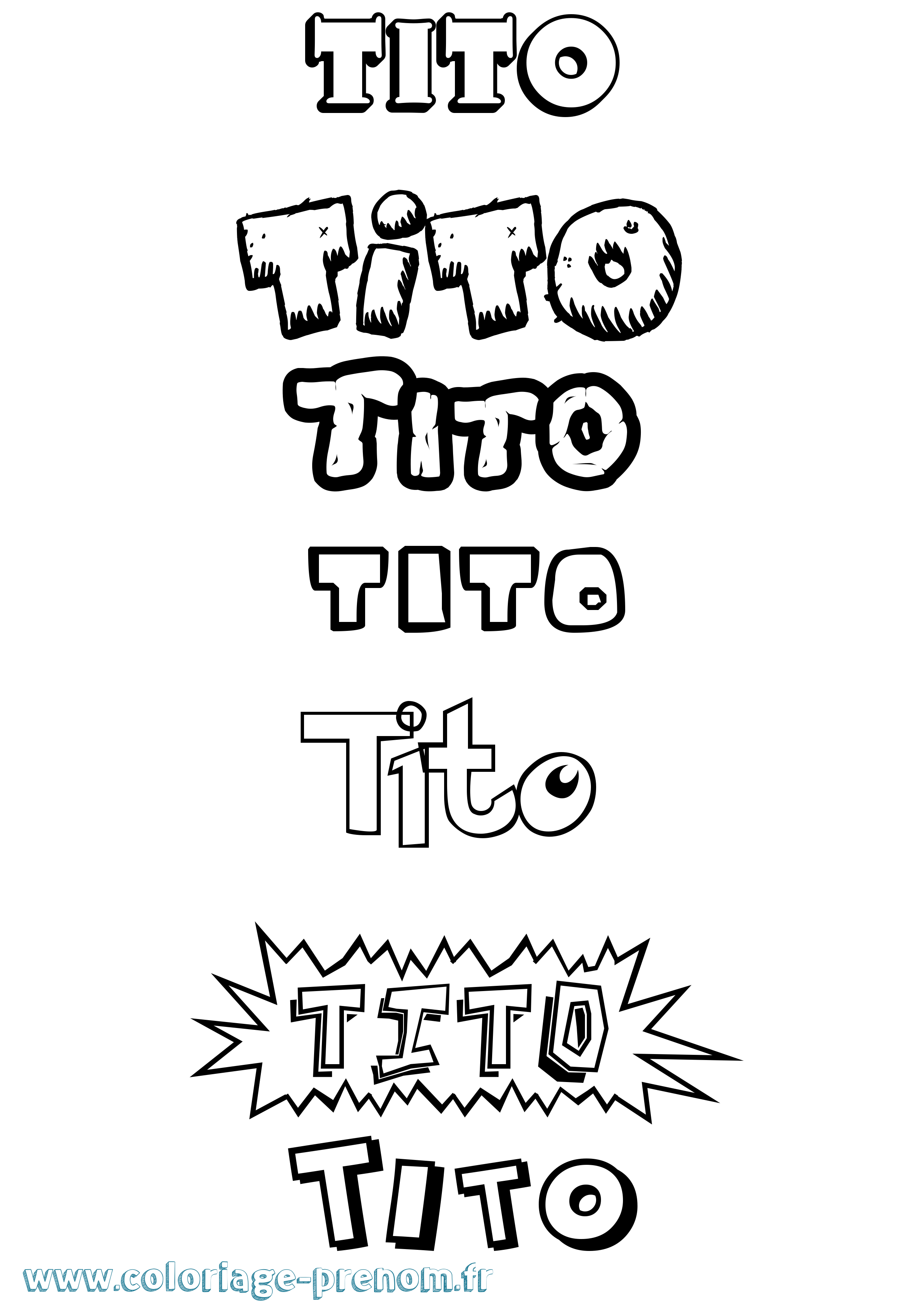 Coloriage Tito Dessin Animé Coloriage prénom Tito Dessin Animé