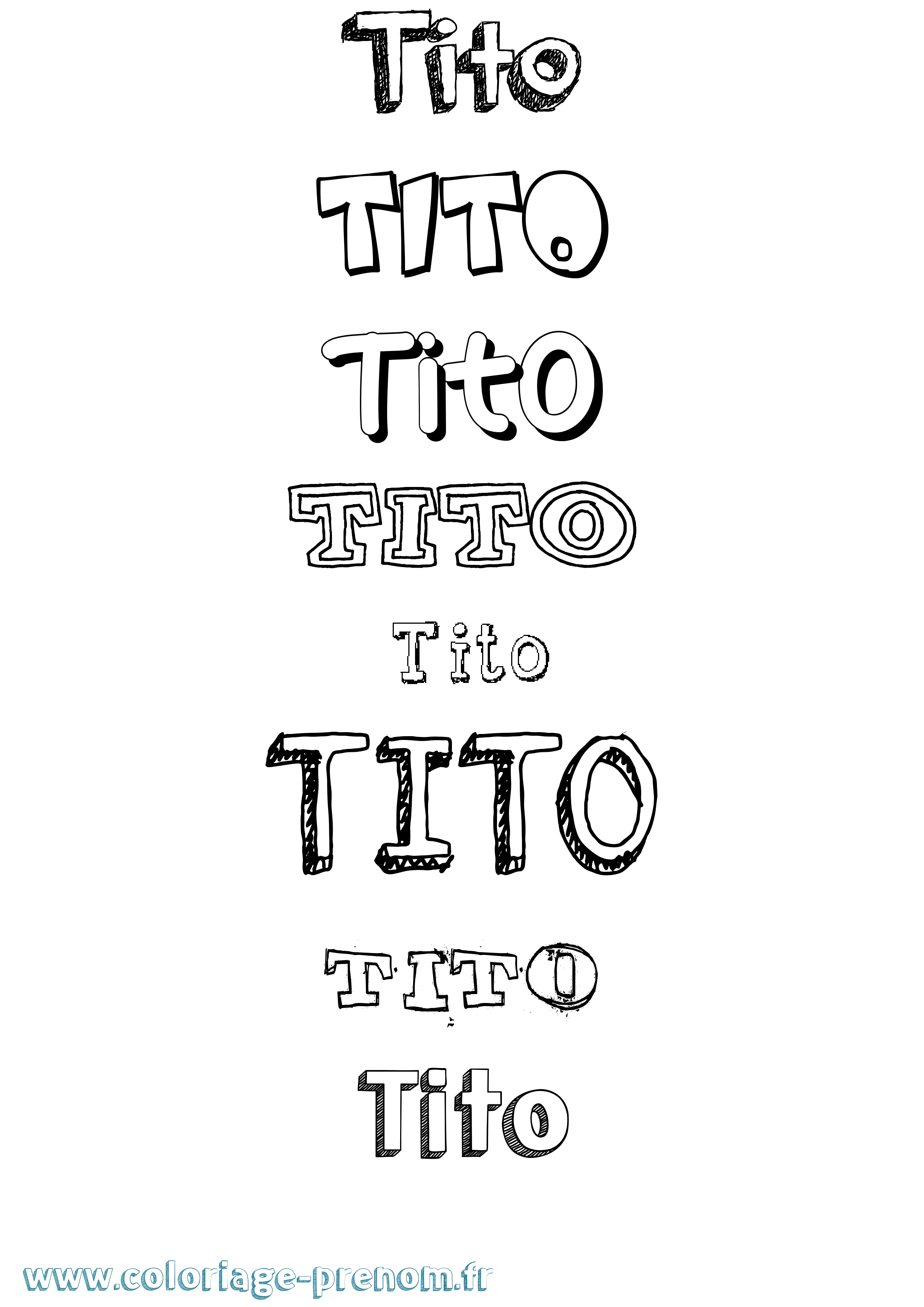 Coloriage Tito Dessiné Coloriage prénom Tito Dessiné