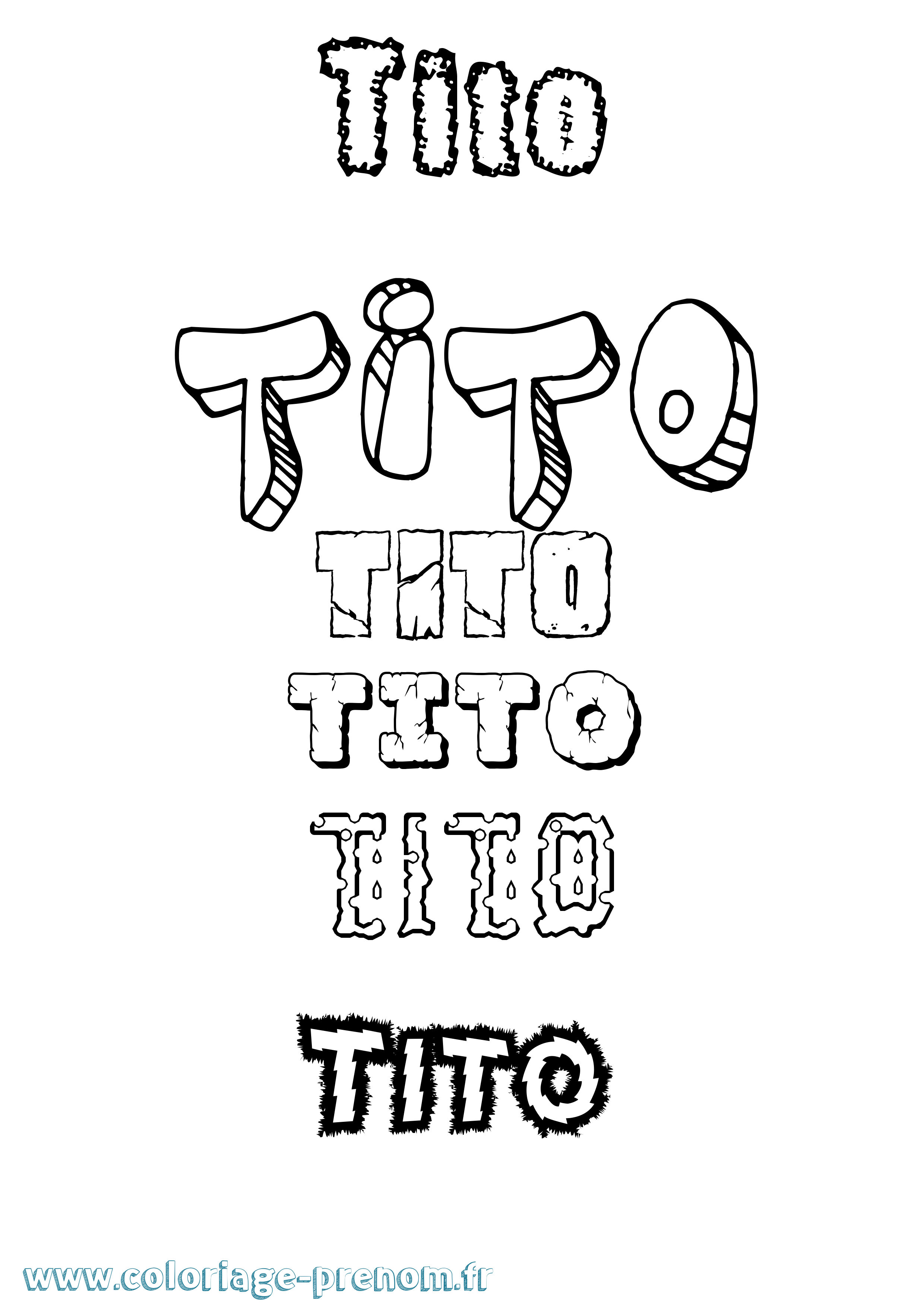 Coloriage Tito Destructuré Coloriage prénom Tito Destructuré