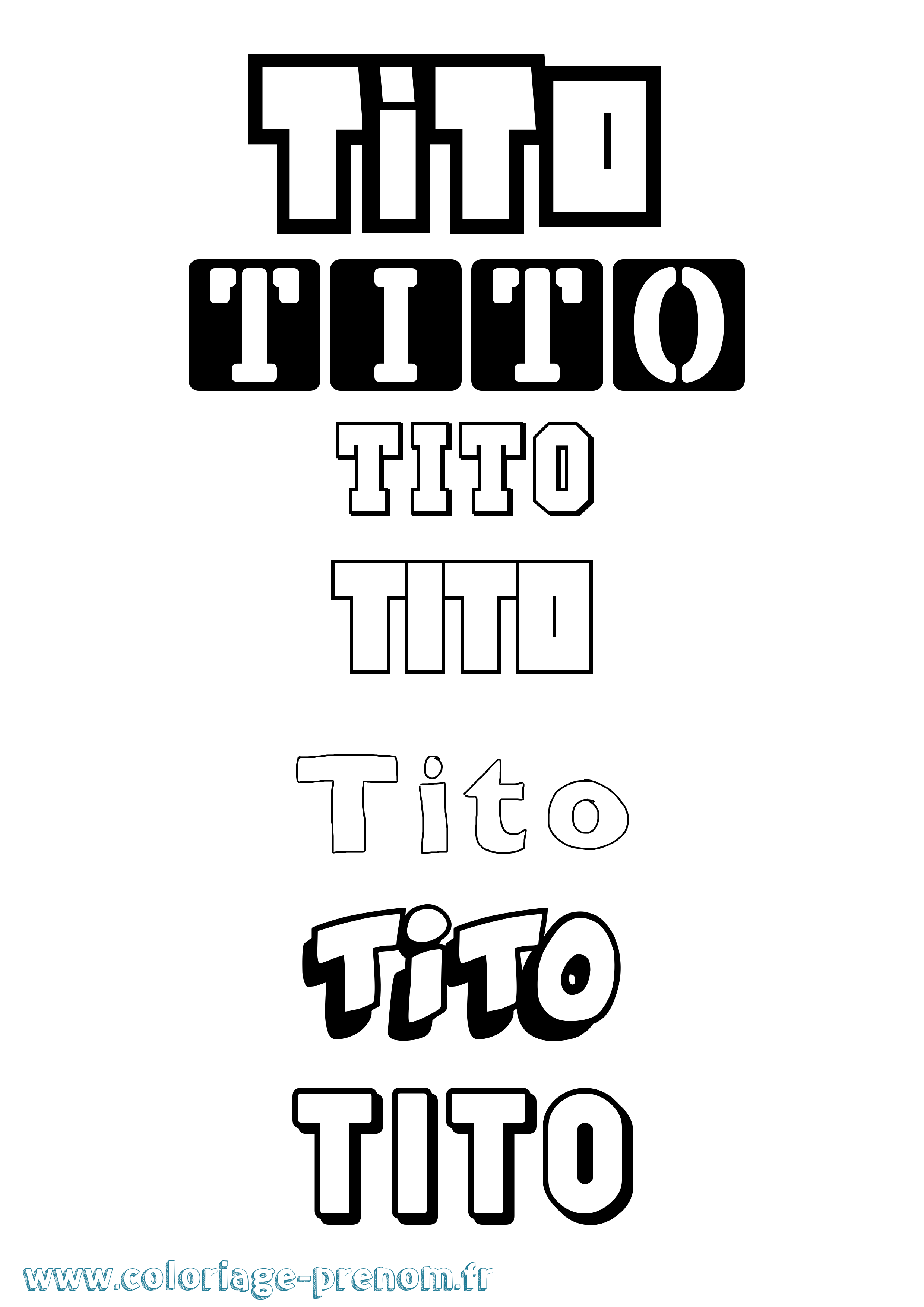 Coloriage Tito Simple Coloriage prénom Tito Simple