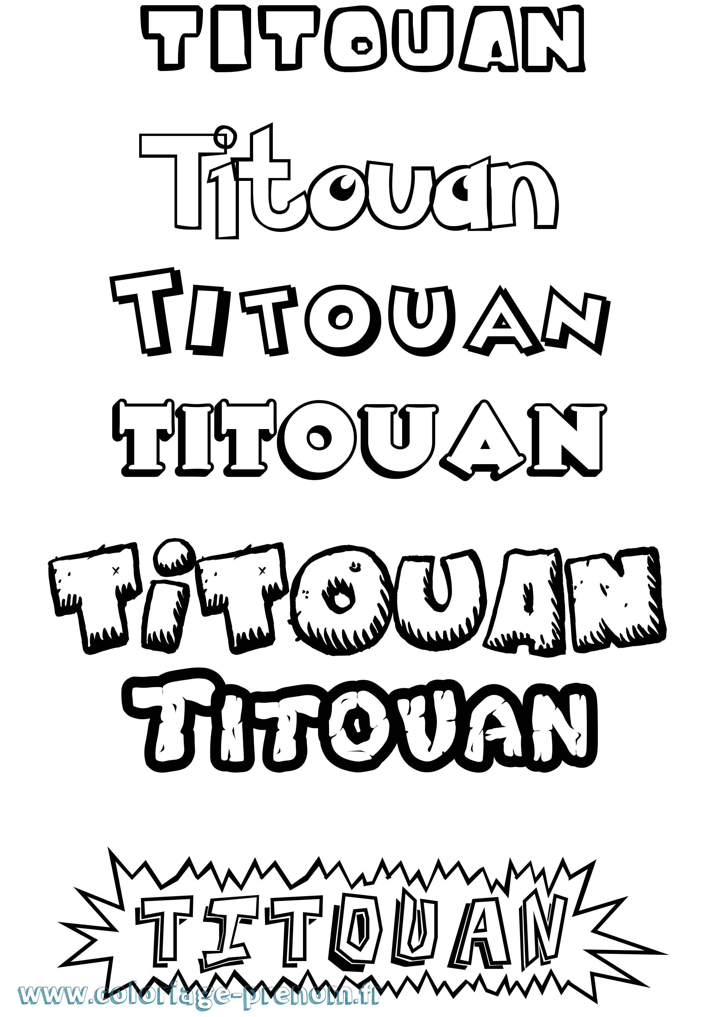 Coloriage prénom Titouan