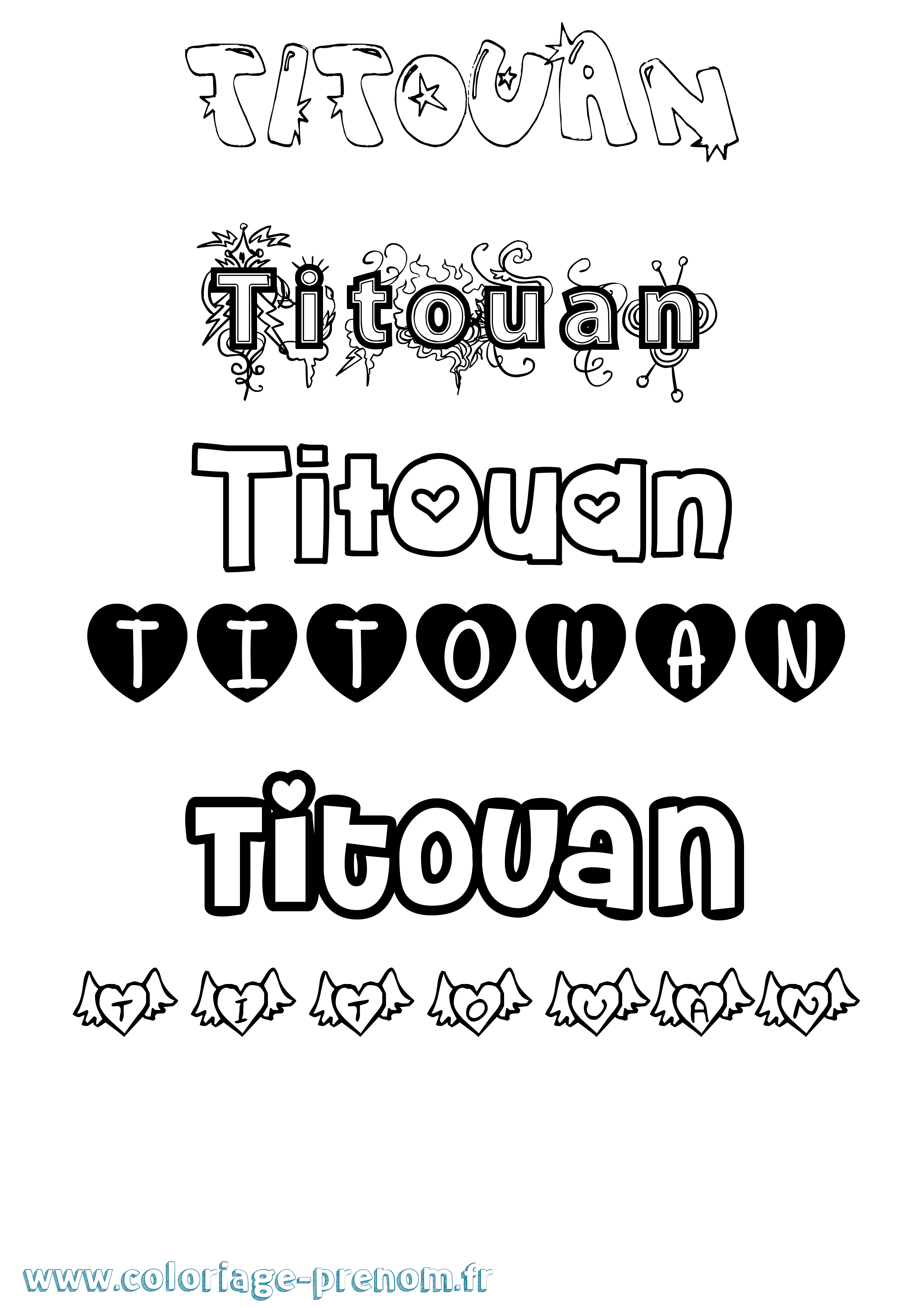 Coloriage prénom Titouan