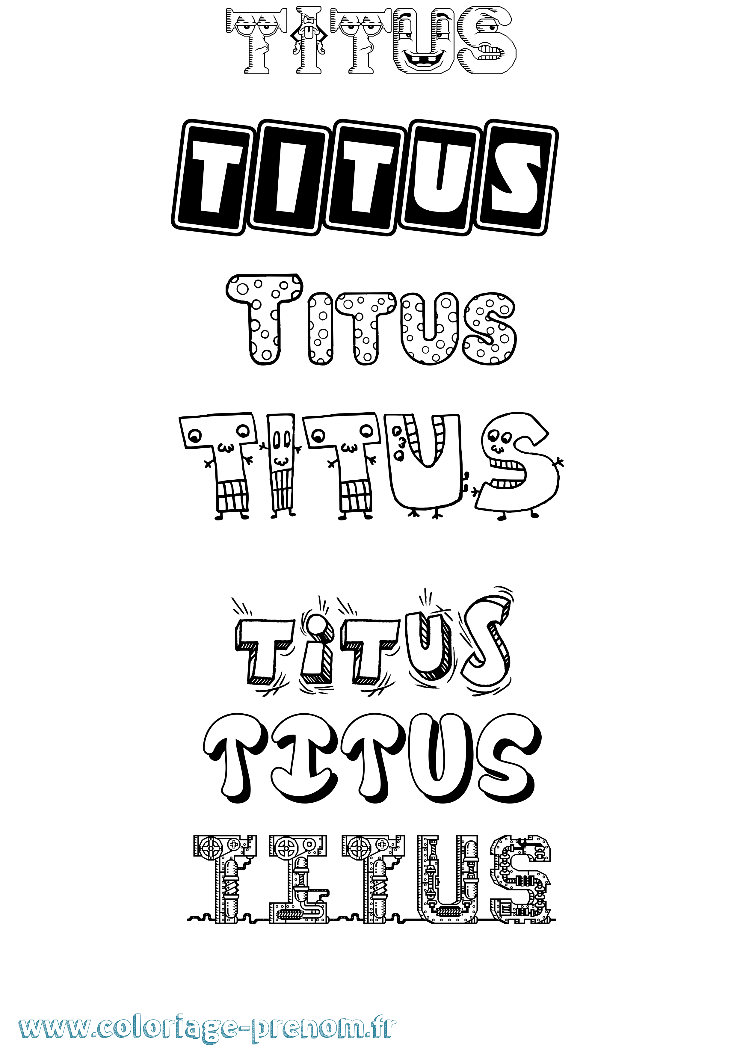 Coloriage prénom Titus Fun