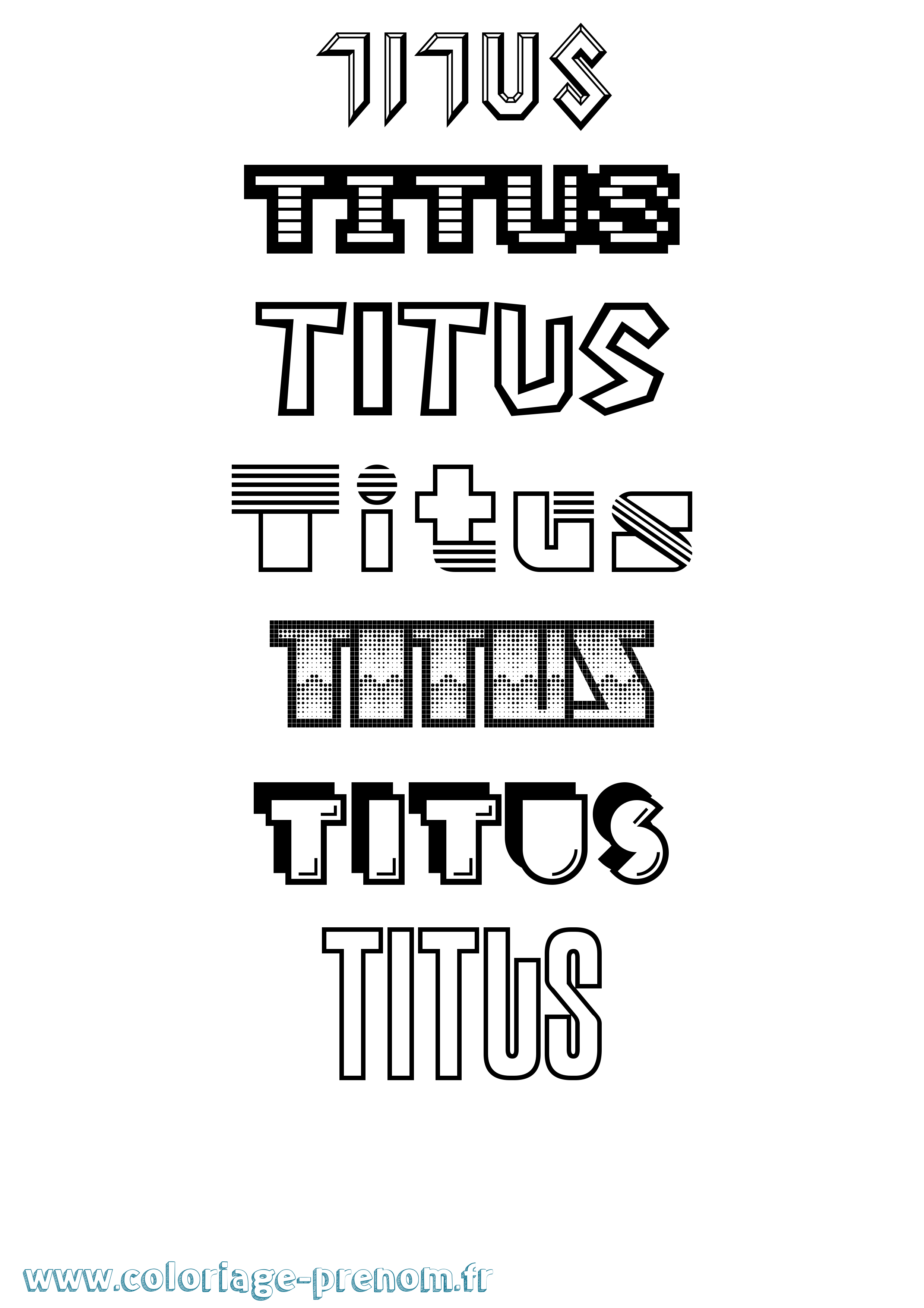 Coloriage prénom Titus Jeux Vidéos
