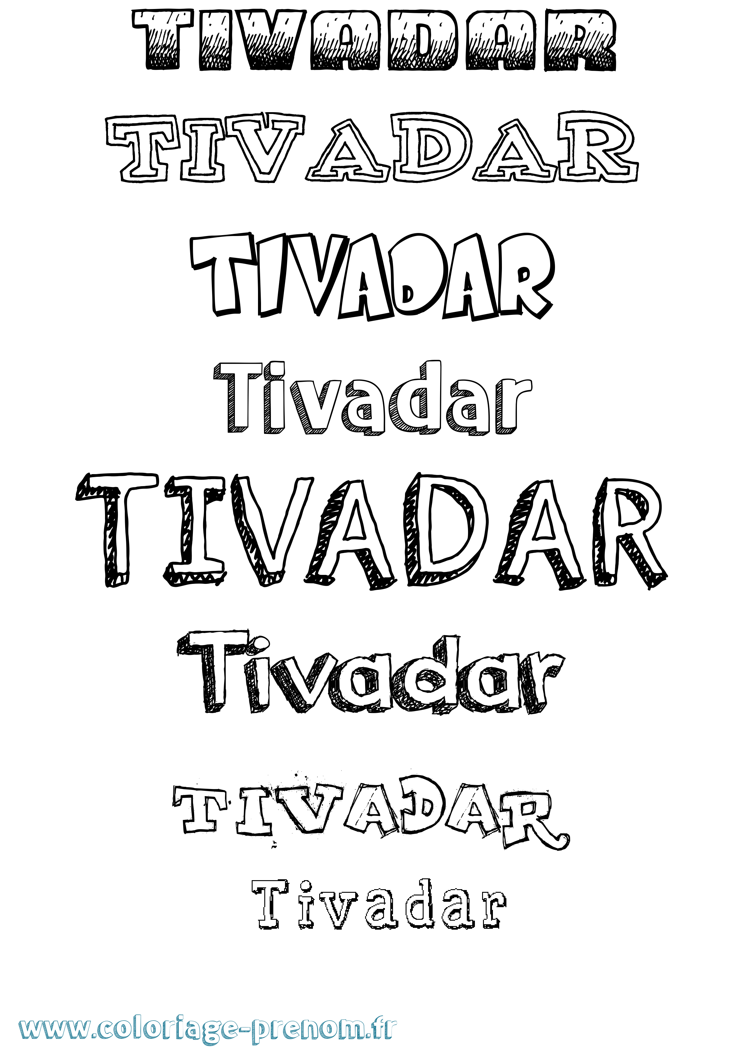 Coloriage Tivadar Dessiné Coloriage prénom Tivadar Dessiné